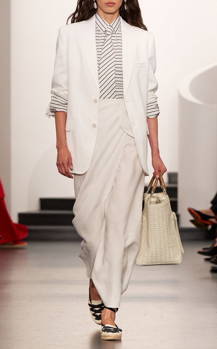 Ralph Lauren Trina Linen Maxi Wrap Skirt In White