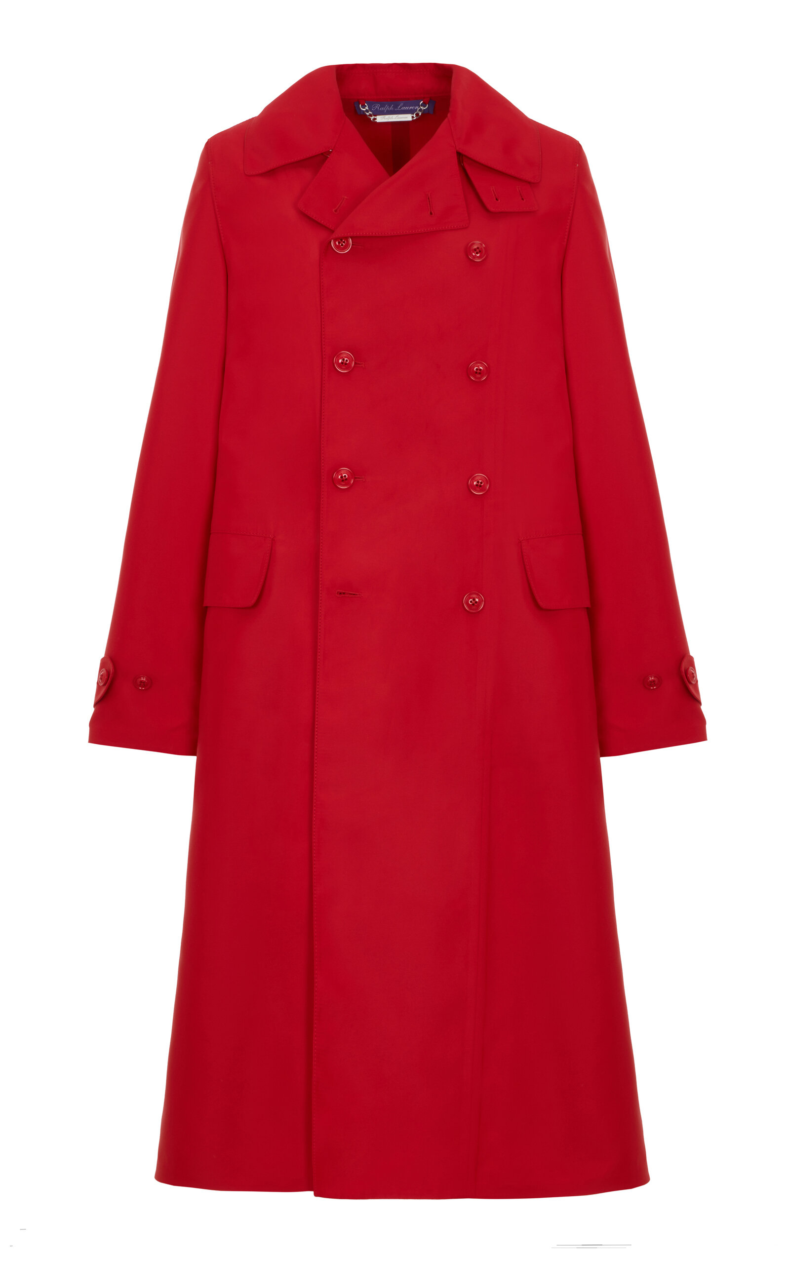 Ralph Lauren Raquel High Neck Double-Breasted Coat - Red
