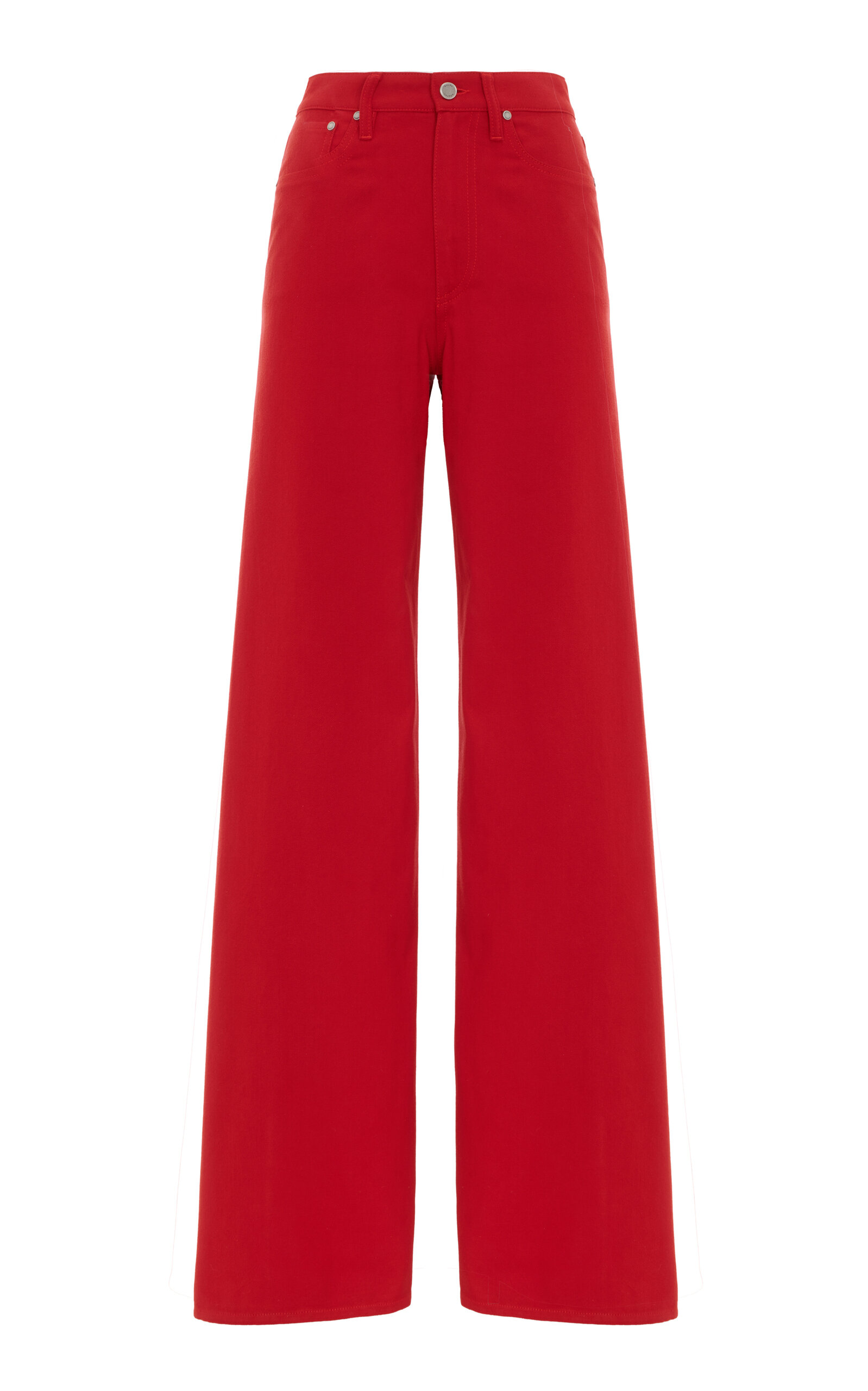 Ralph Lauren Collen Rigid High-Rise Wide-Leg Jean - Red