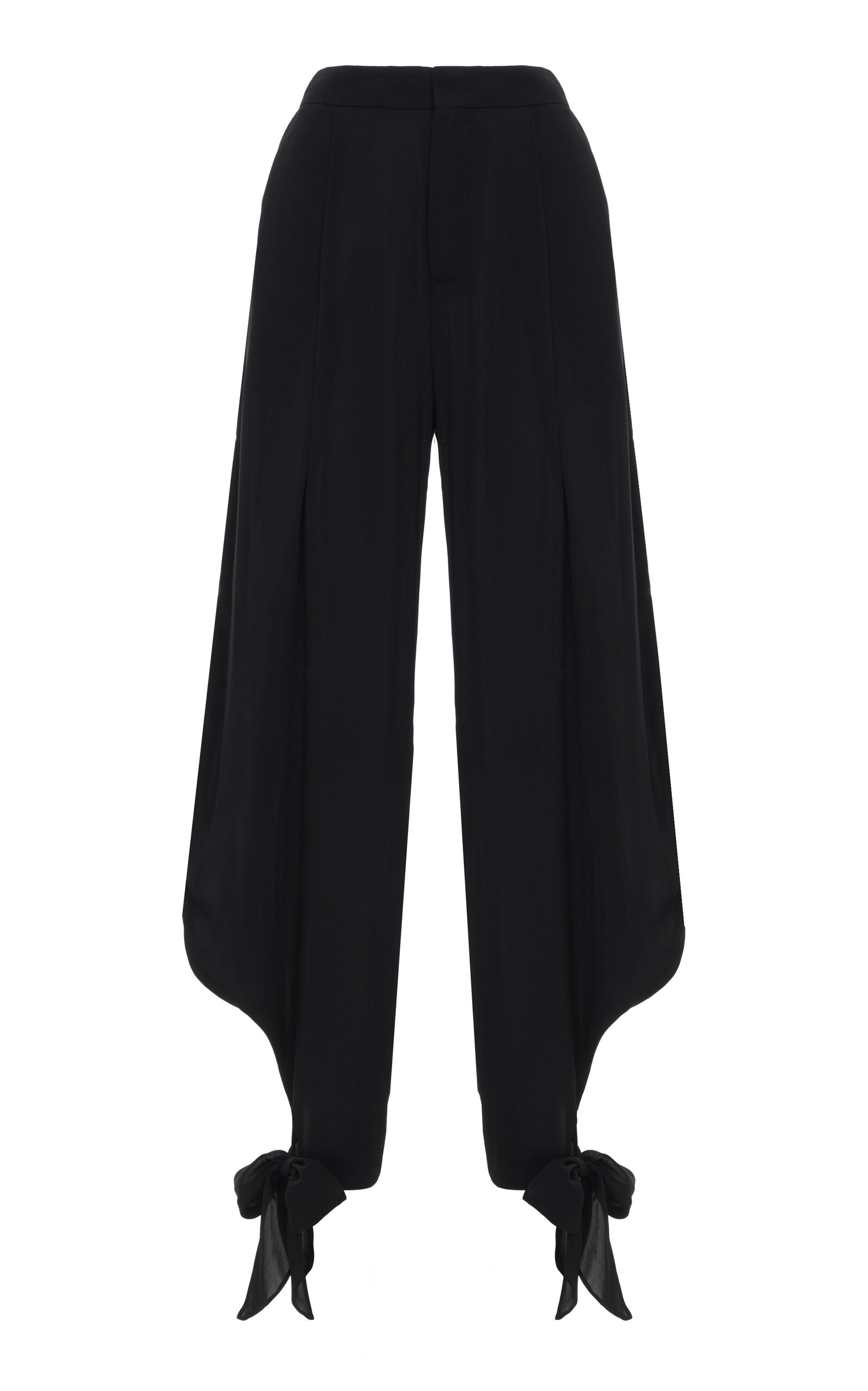 Ralph Lauren Giavanna Tie-Detailed Crepe Pants - Black