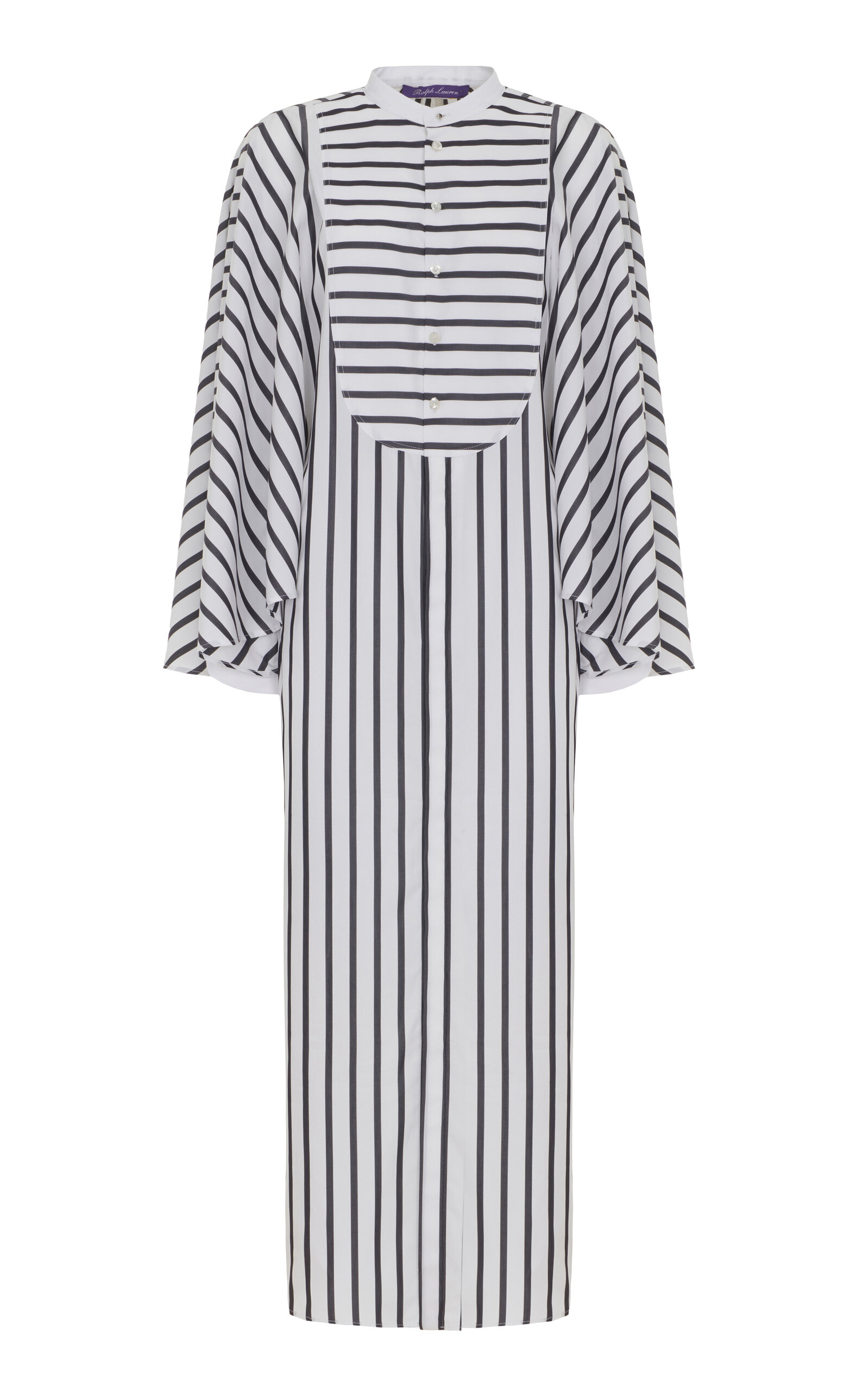 Ralph Lauren Juliana Cotton Midi Blouson Dress - Black/white