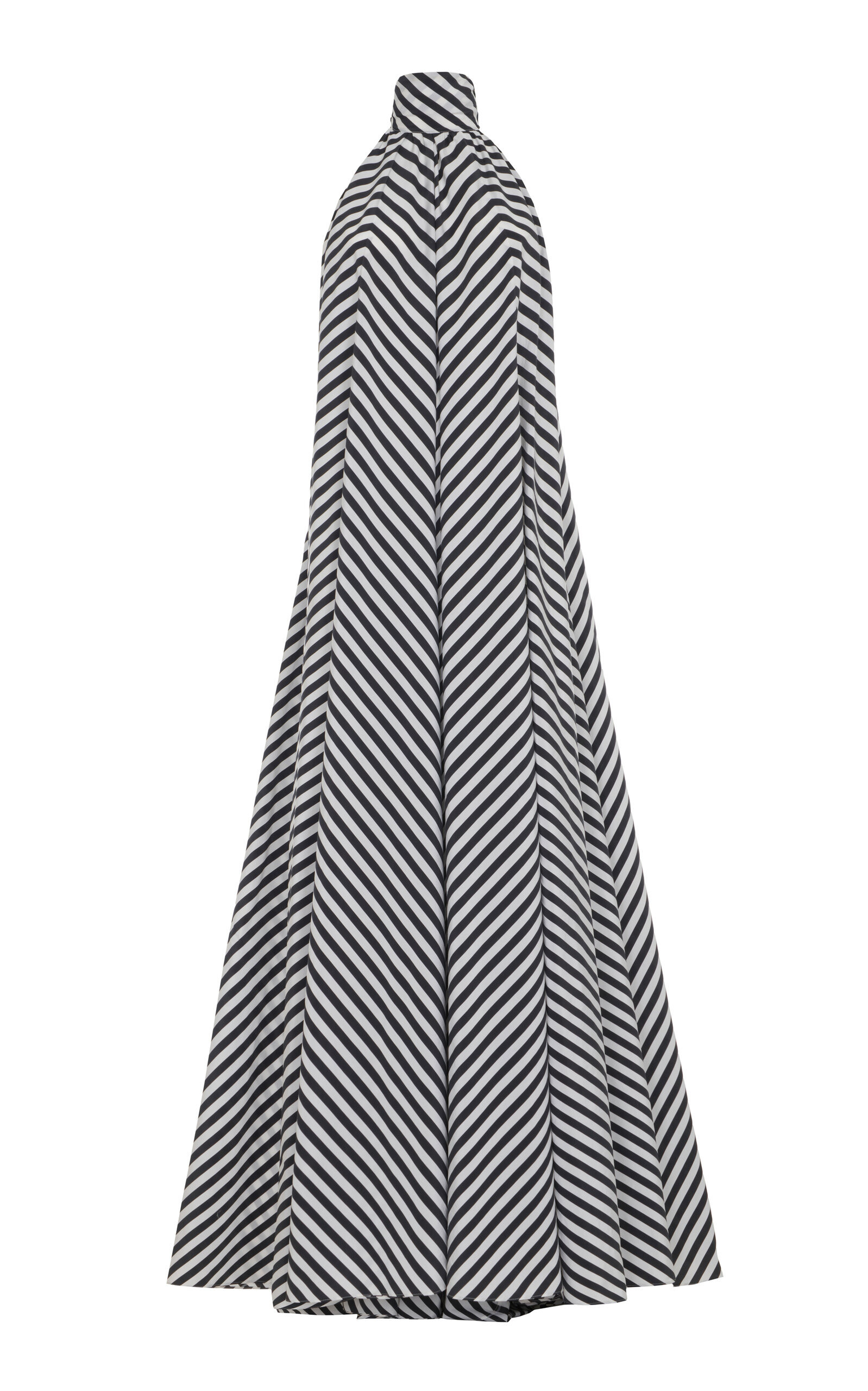 Ralph Lauren Piper Chevron Silk-Blend Trapeze Maxi Dress - Black/white