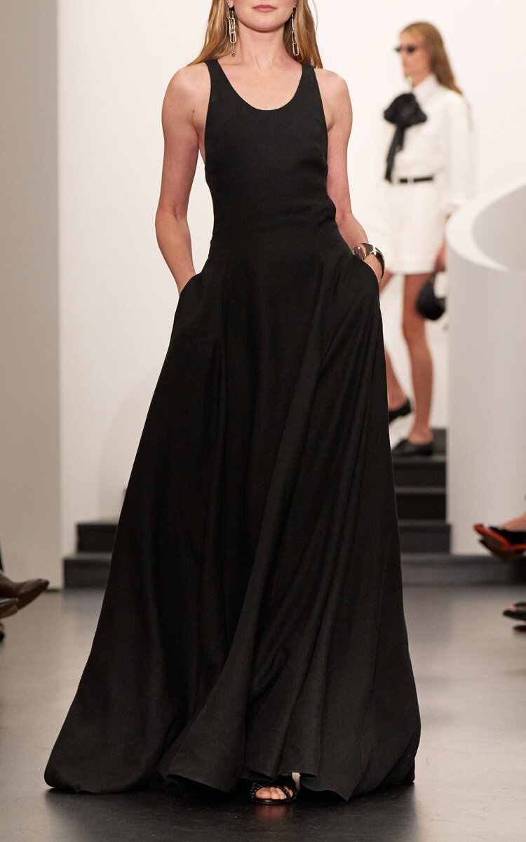 Ralph Lauren Lyndy Linen Maxi Tank Dress In Black
