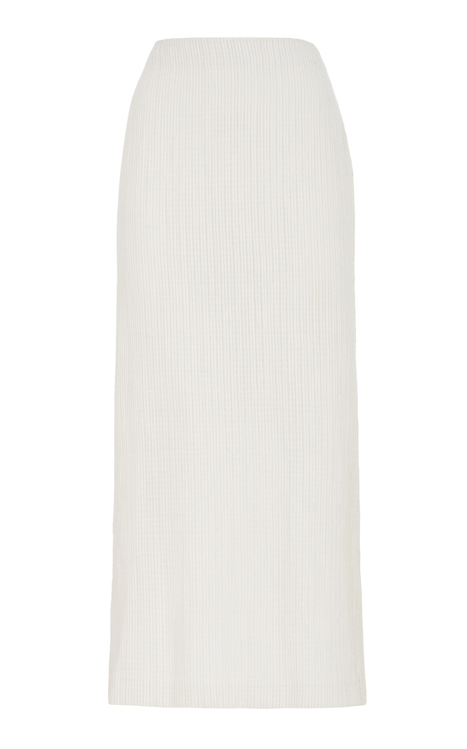 Ralph Lauren Regena Leather Midi Skirt - White