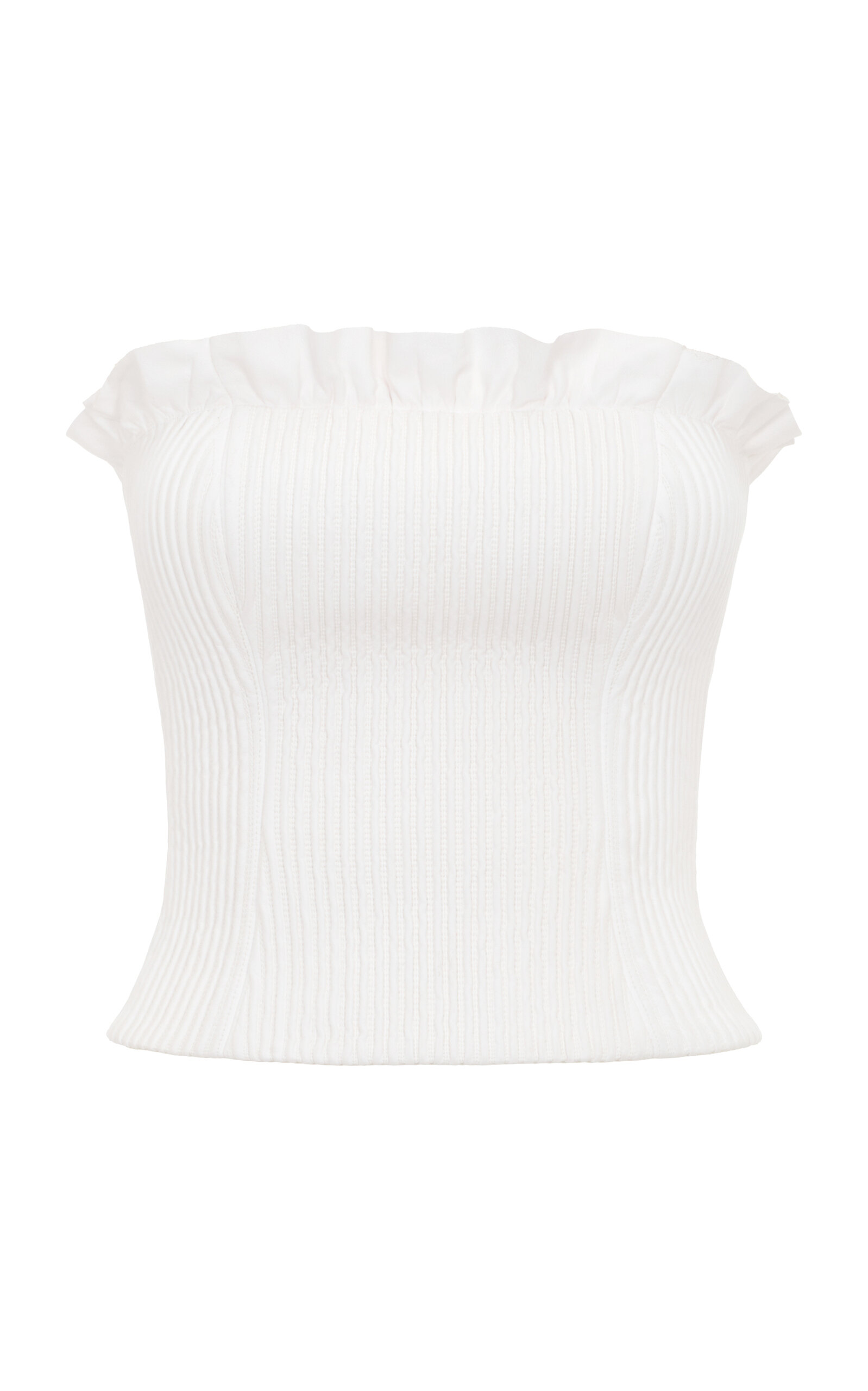Ralph Lauren Fisher Leather Bustier Top - White