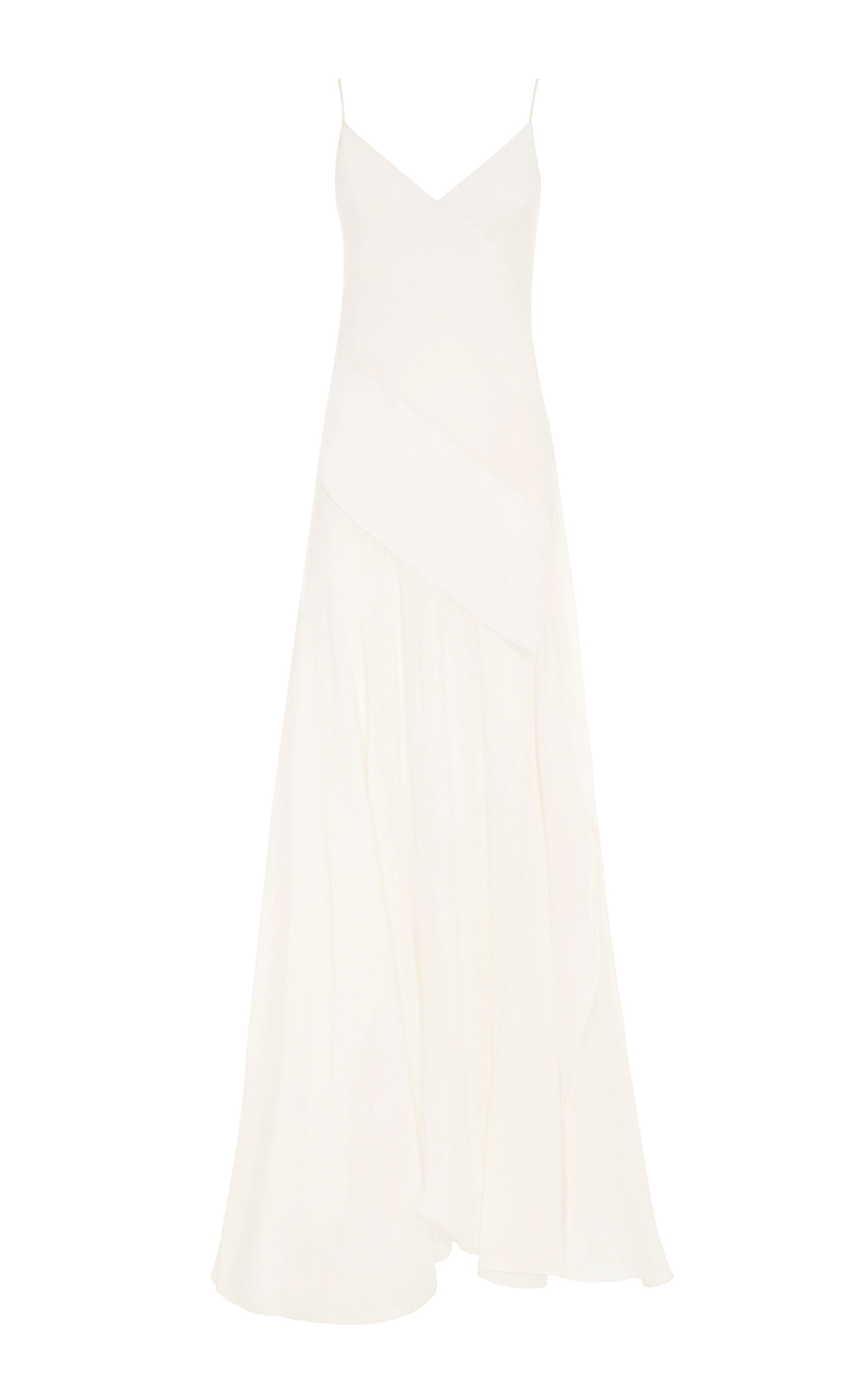 Ralph Lauren Hughes Paneled Silk Maxi Dress - White