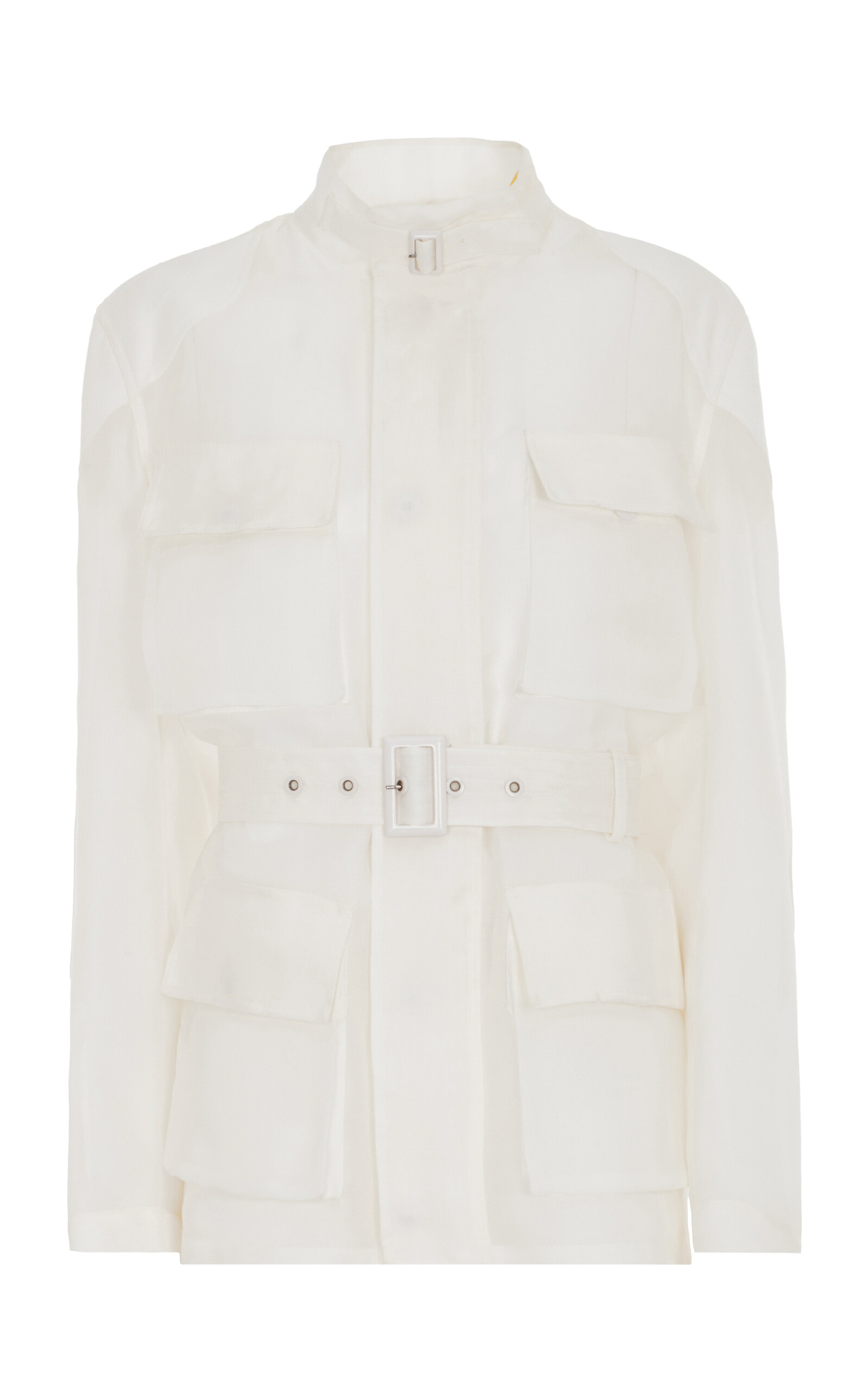 Ralph Lauren Zaria Belted Mulberry Silk Jacket - White