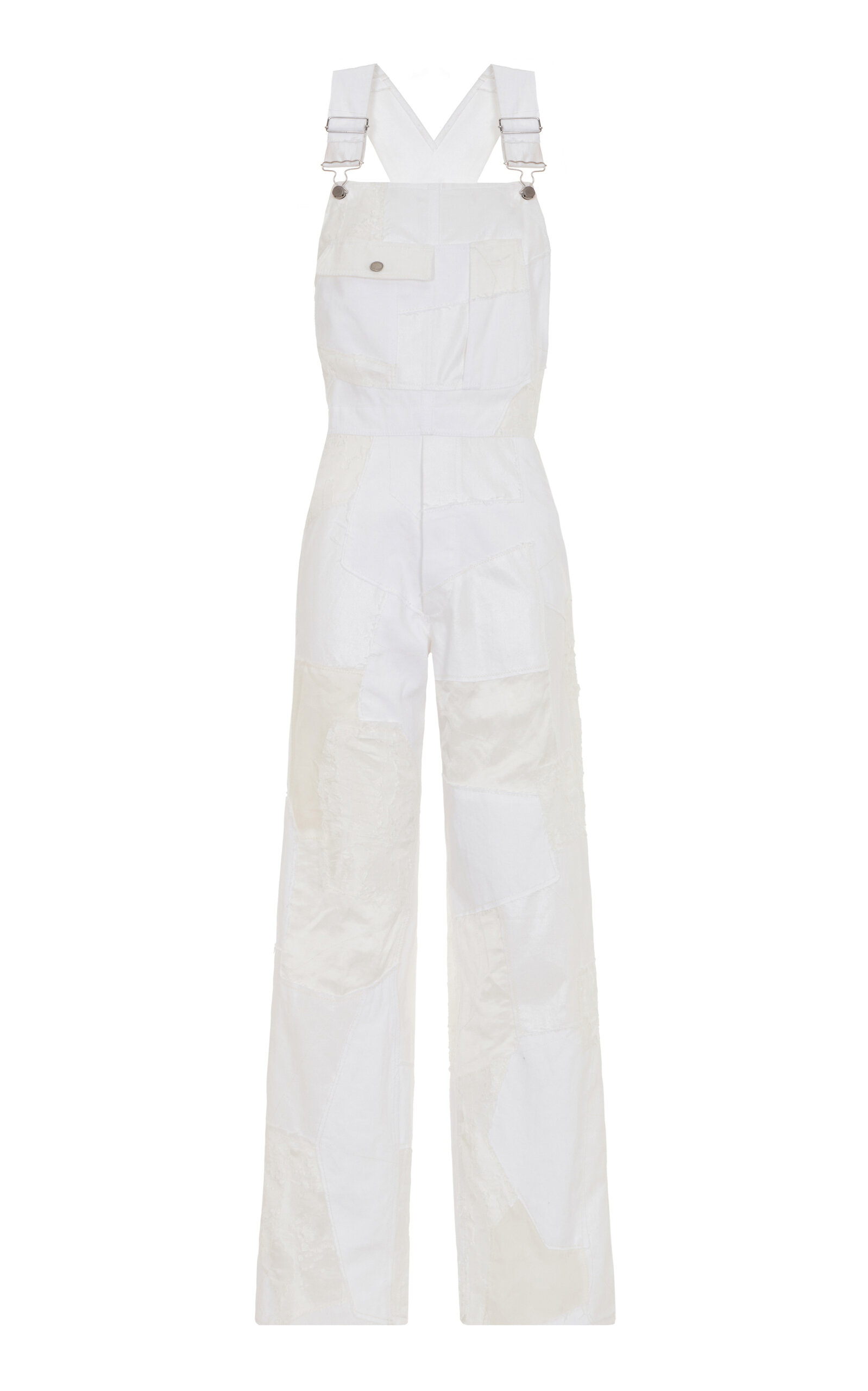 Ralph Lauren Garrick Paneled Denim Overalls - Ivory