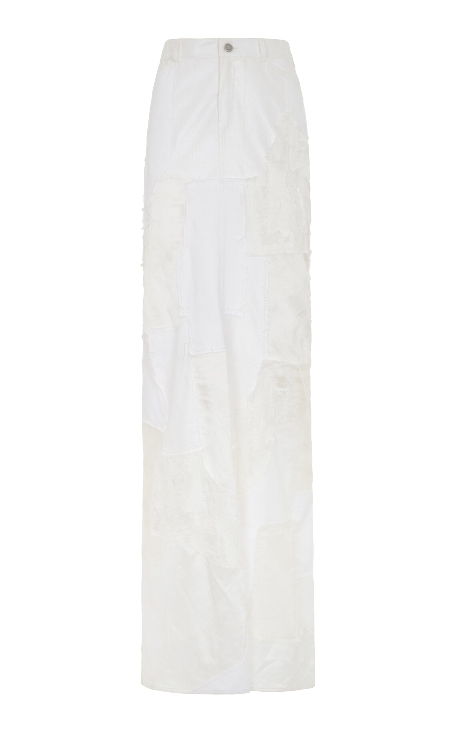 Ralph Lauren Natallia Paneled Denim Maxi Skirt - Ivory