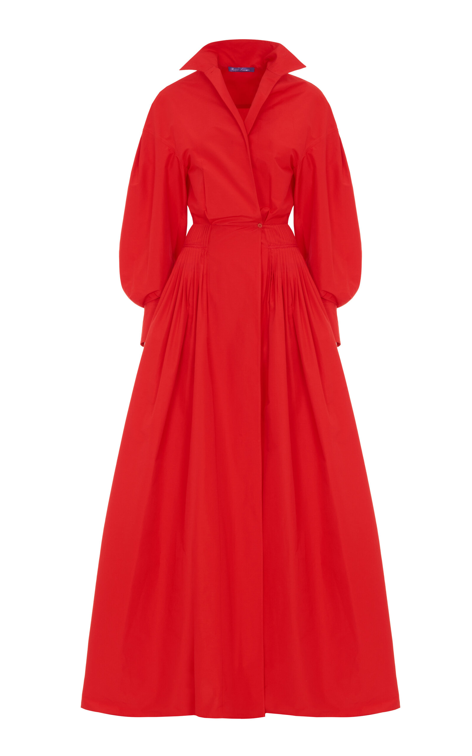 Ralph Lauren Daley Cotton-Blend Maxi Shirt Dress - Red