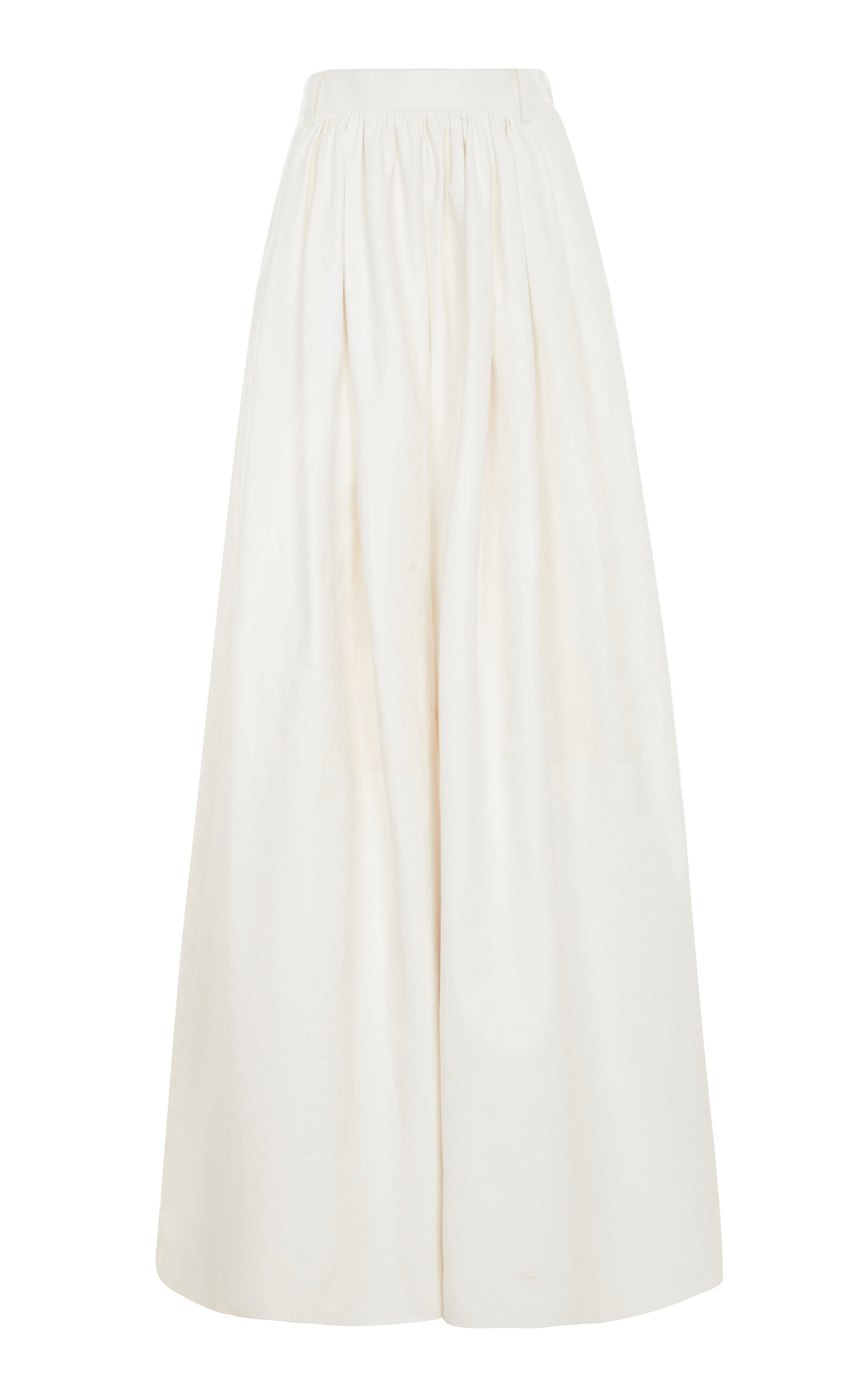 Ralph Lauren Vannesa Leather Wide-Leg Pants - White