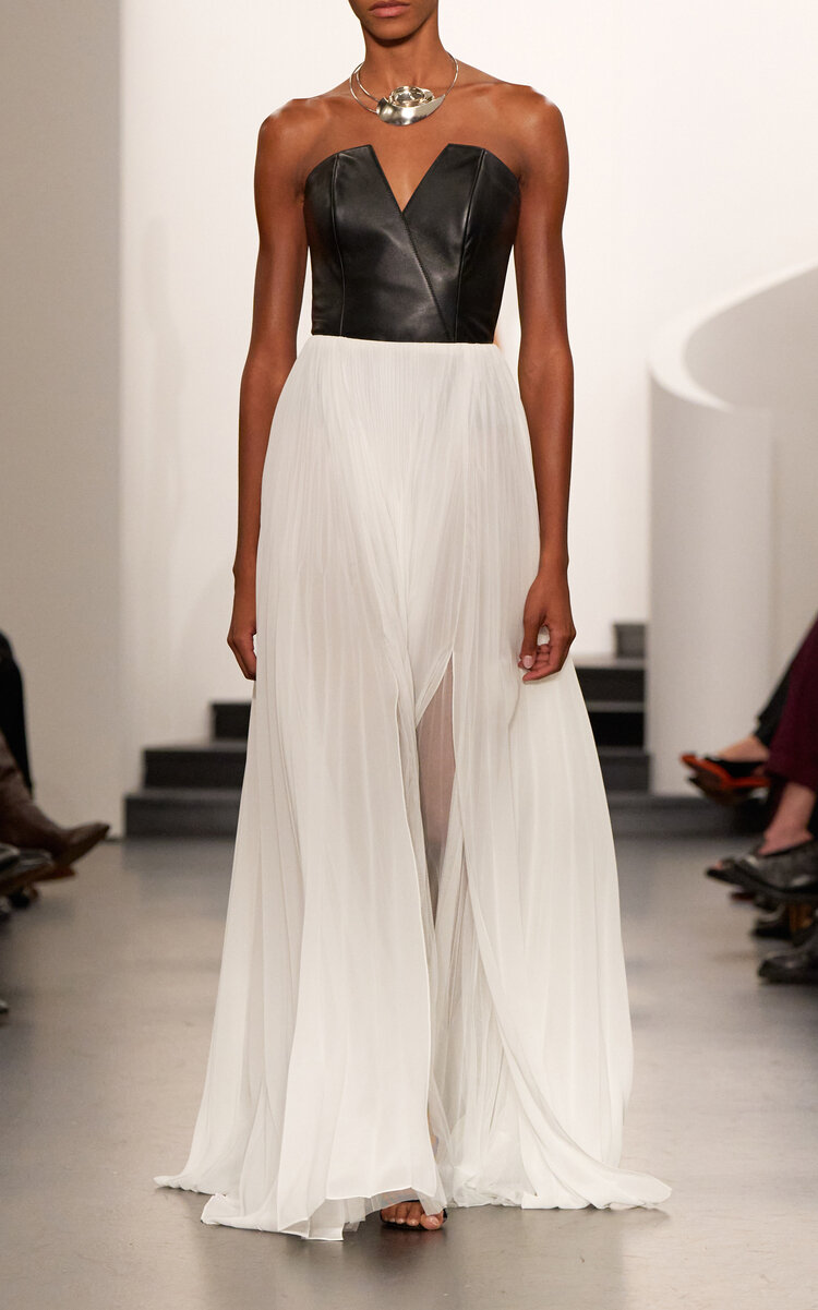 Ralph Lauren Niccola Pleated Chiffon Maxi Skirt In White