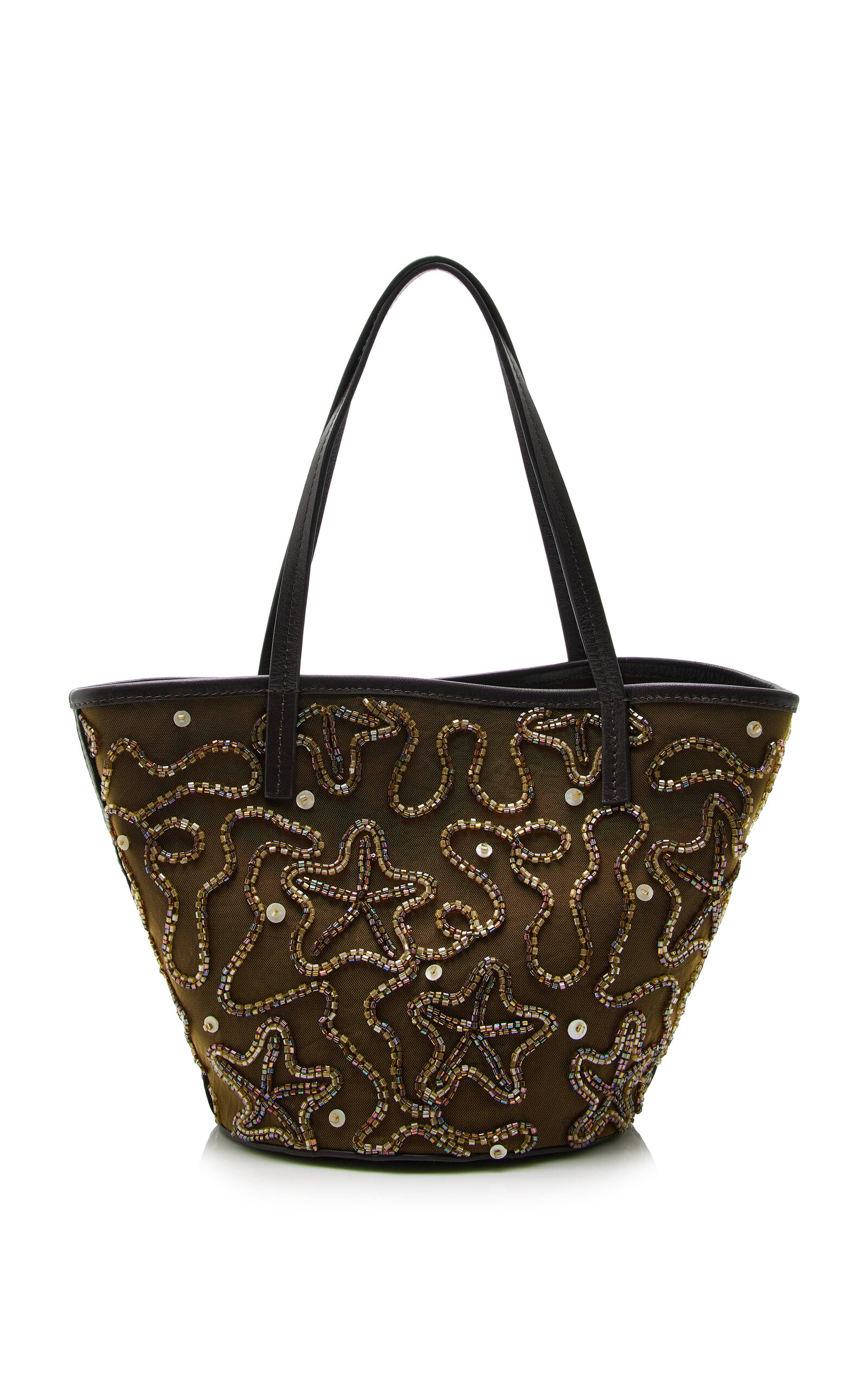 STAUD Caro Embroidered Canvas Bucket Bag