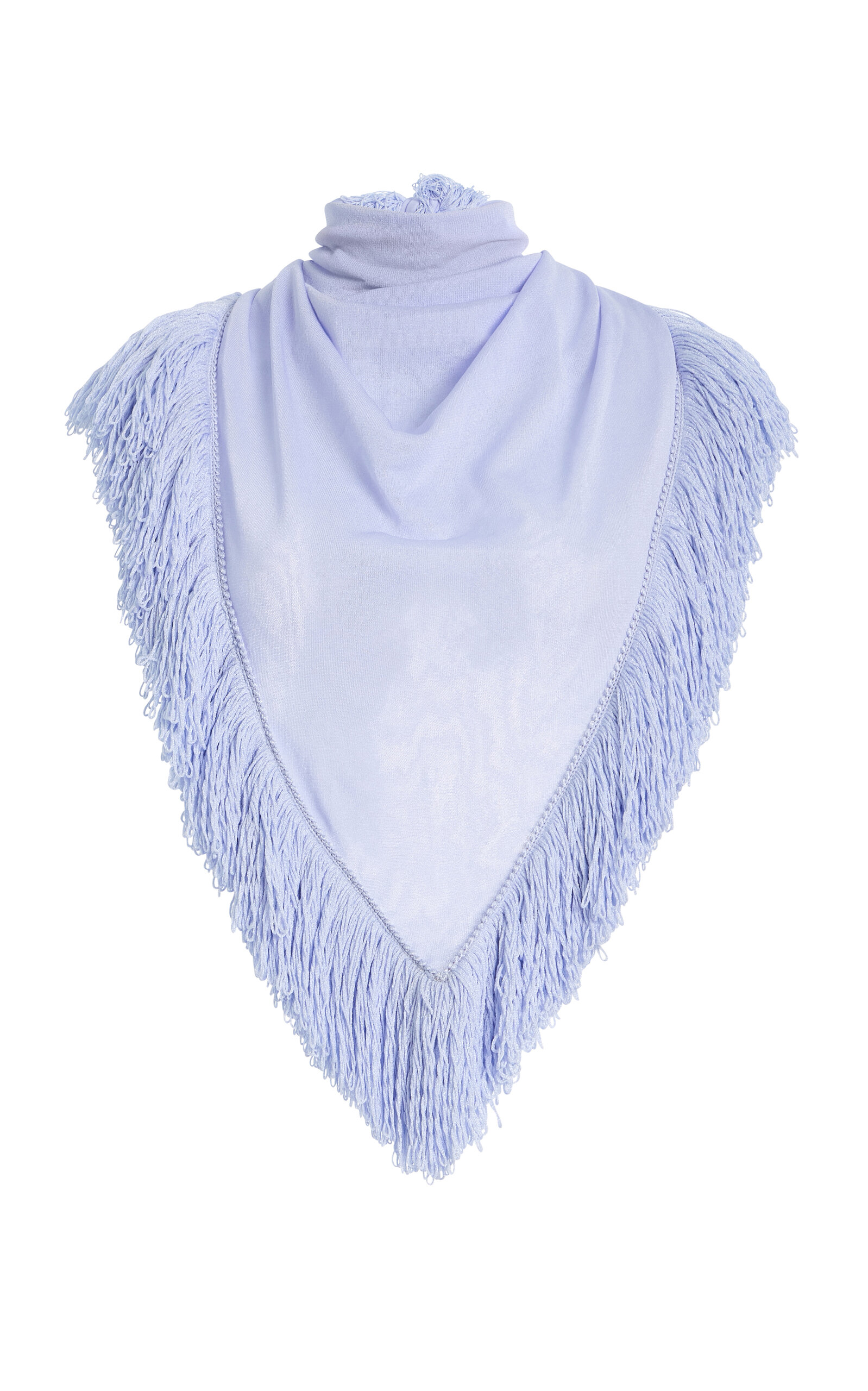 Brandon Maxwell The Rhea Fringed Knit Scarf In Purple