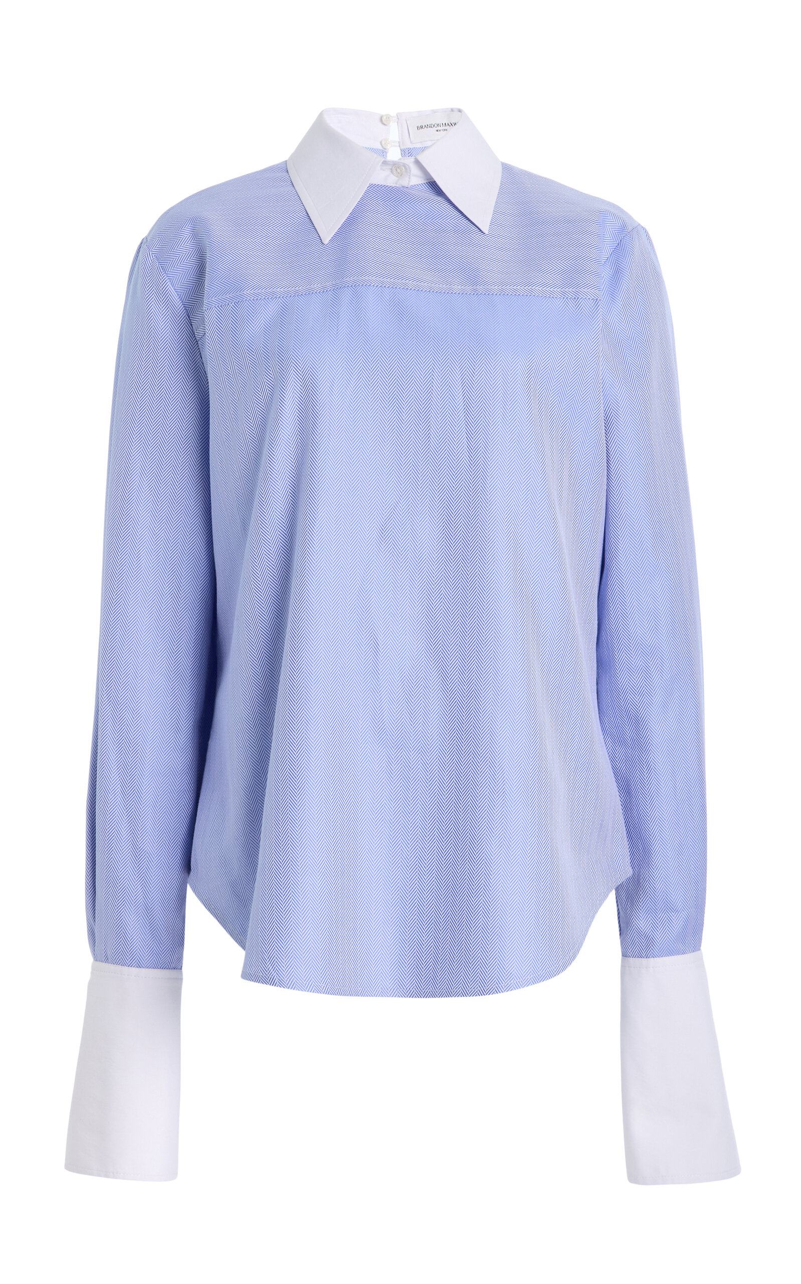 Brandon Maxwell The Keller  Button-down Cotton Shirt In Blue