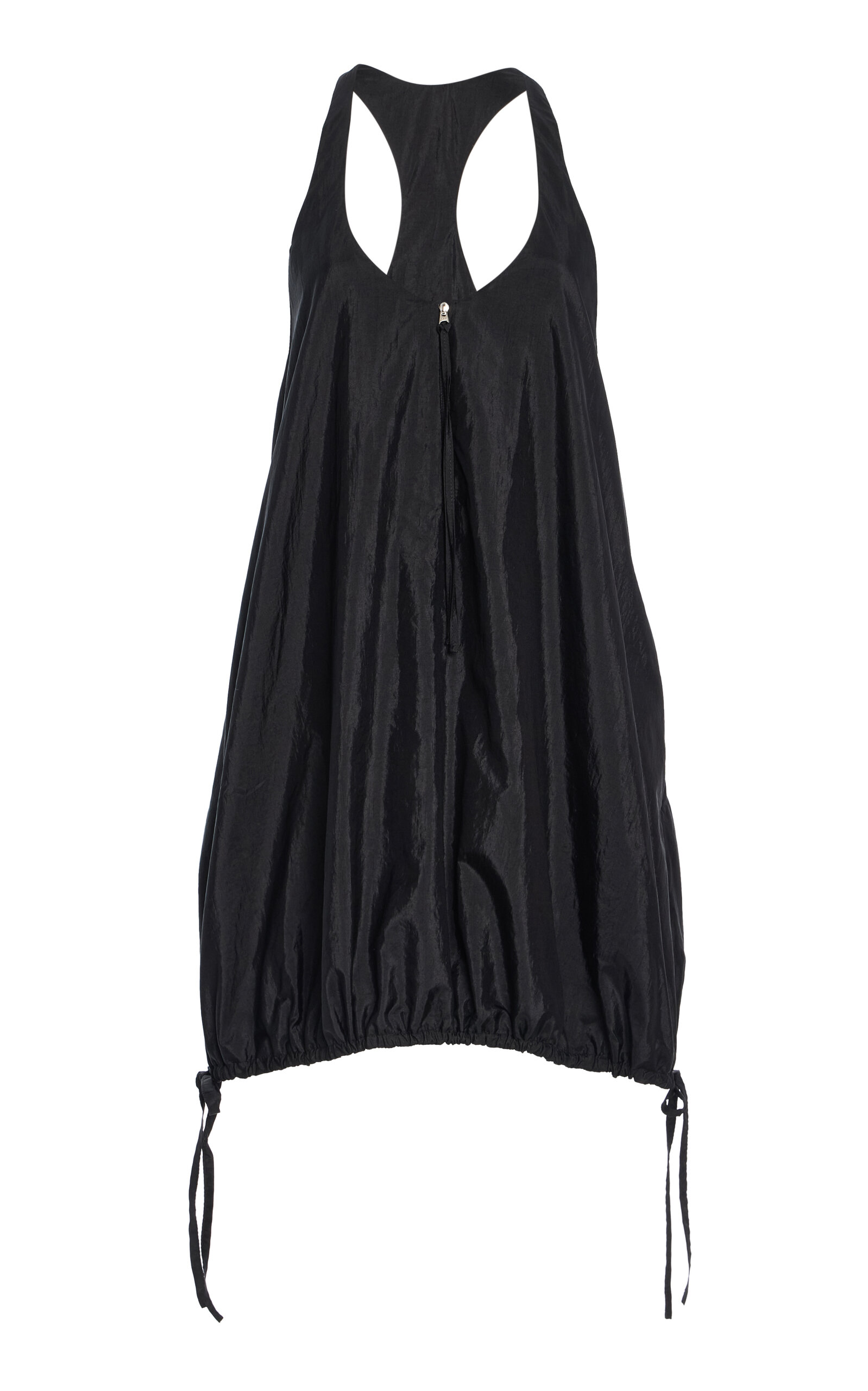 Brandon Maxwell The Quinnley Scoop Neck Silk-blend Mini Dress In Black