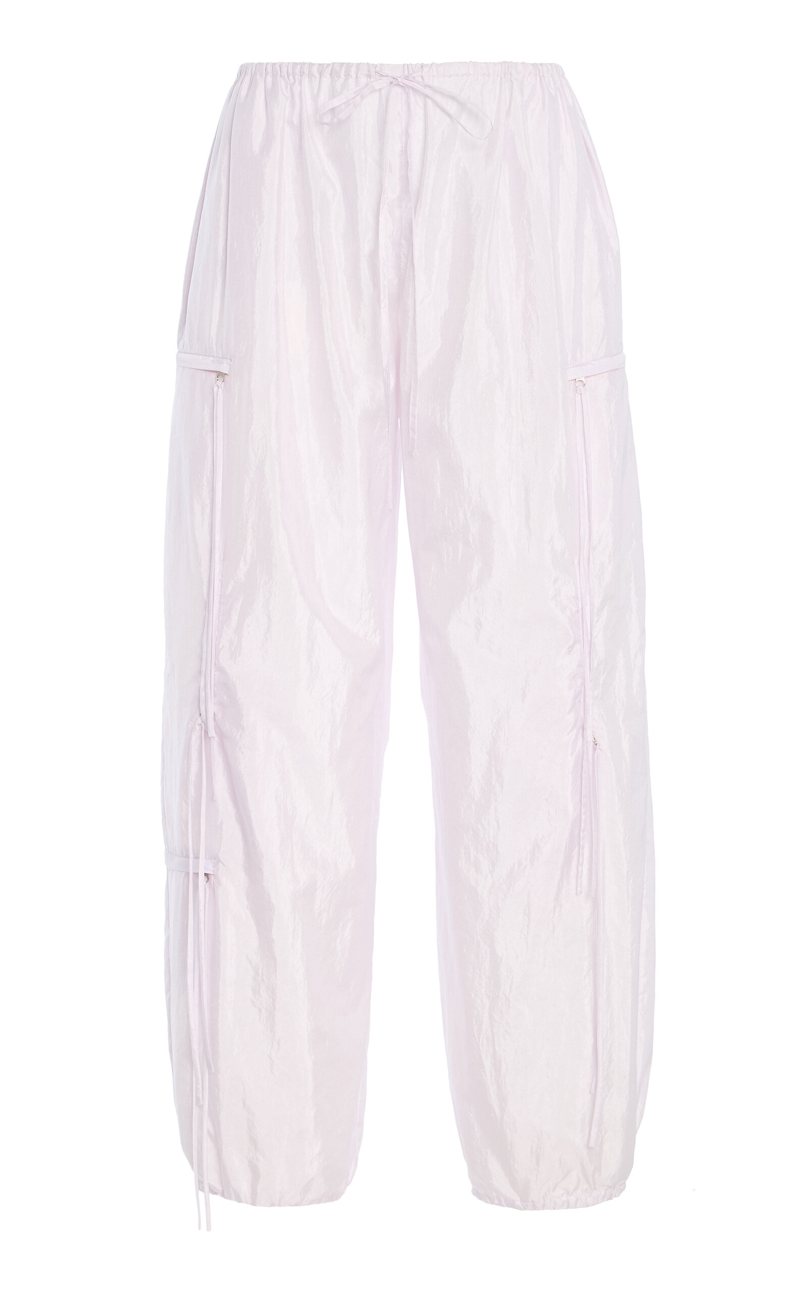 Brandon Maxwell The Scout  Relaxed Technical Silk Straight-leg Cargo Pants In White