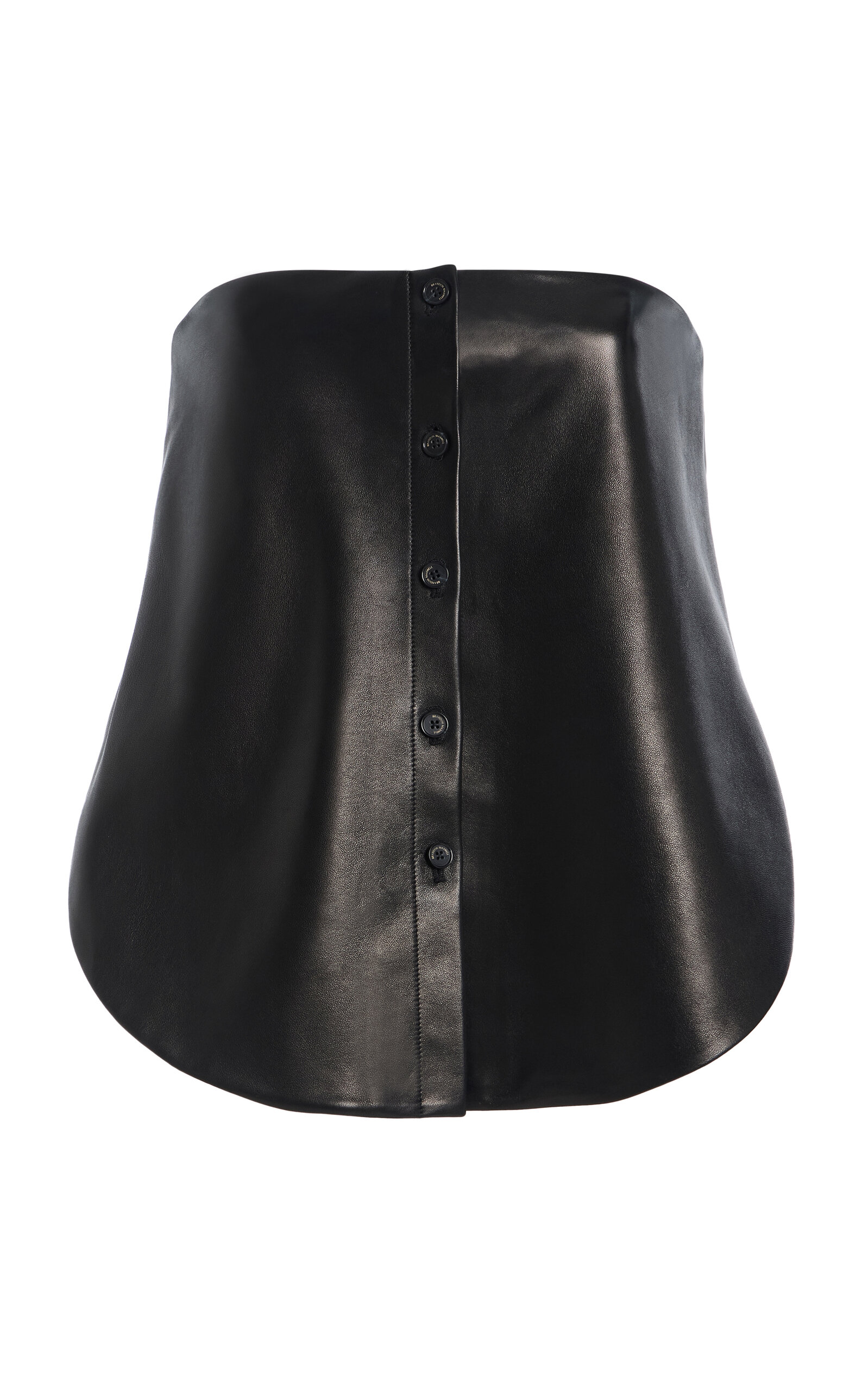 Brandon Maxwell The Shea Strapless Leather Top In Black