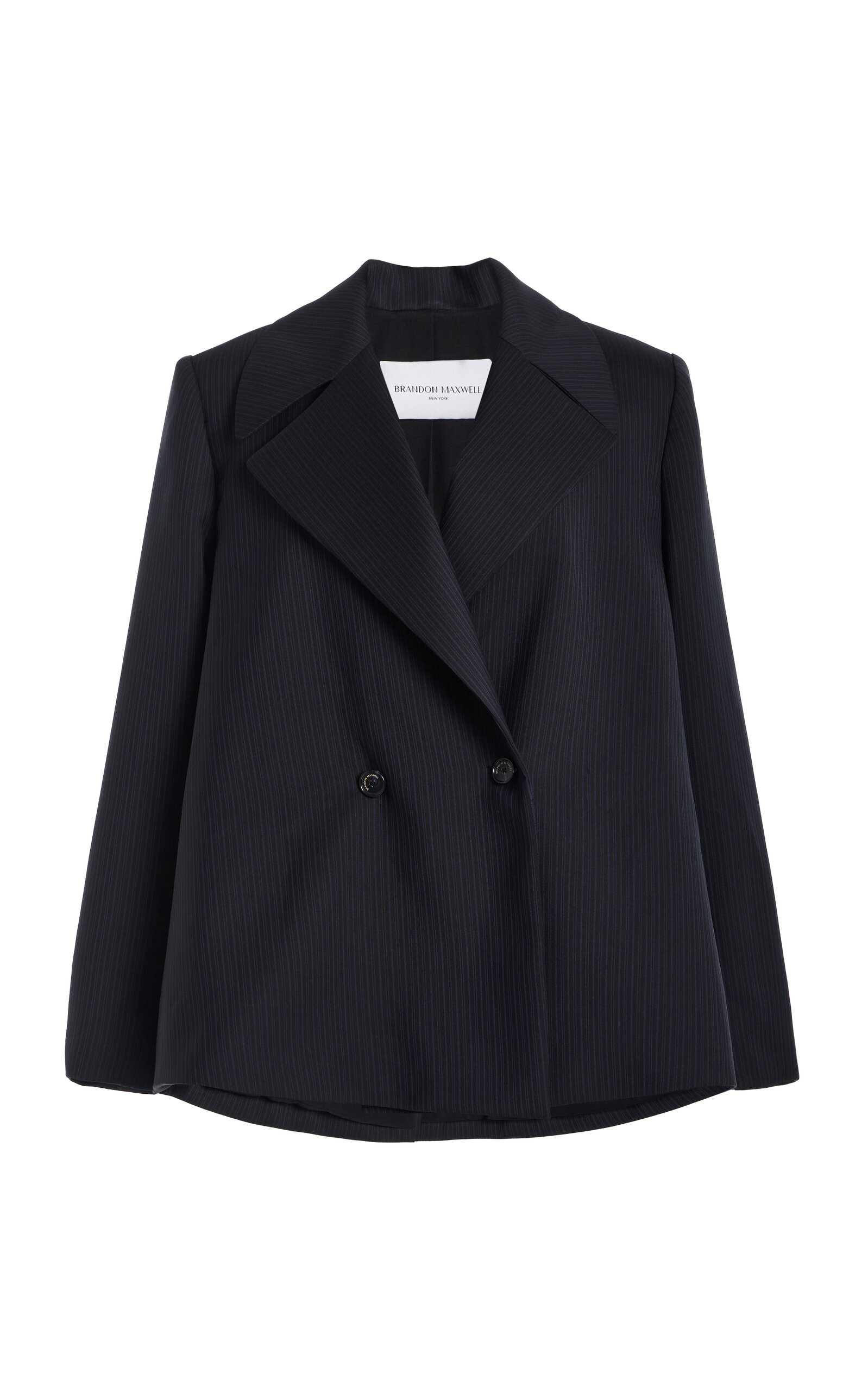 Brandon Maxwell The Haven Trapeze Wool-blend Blazer In Blue