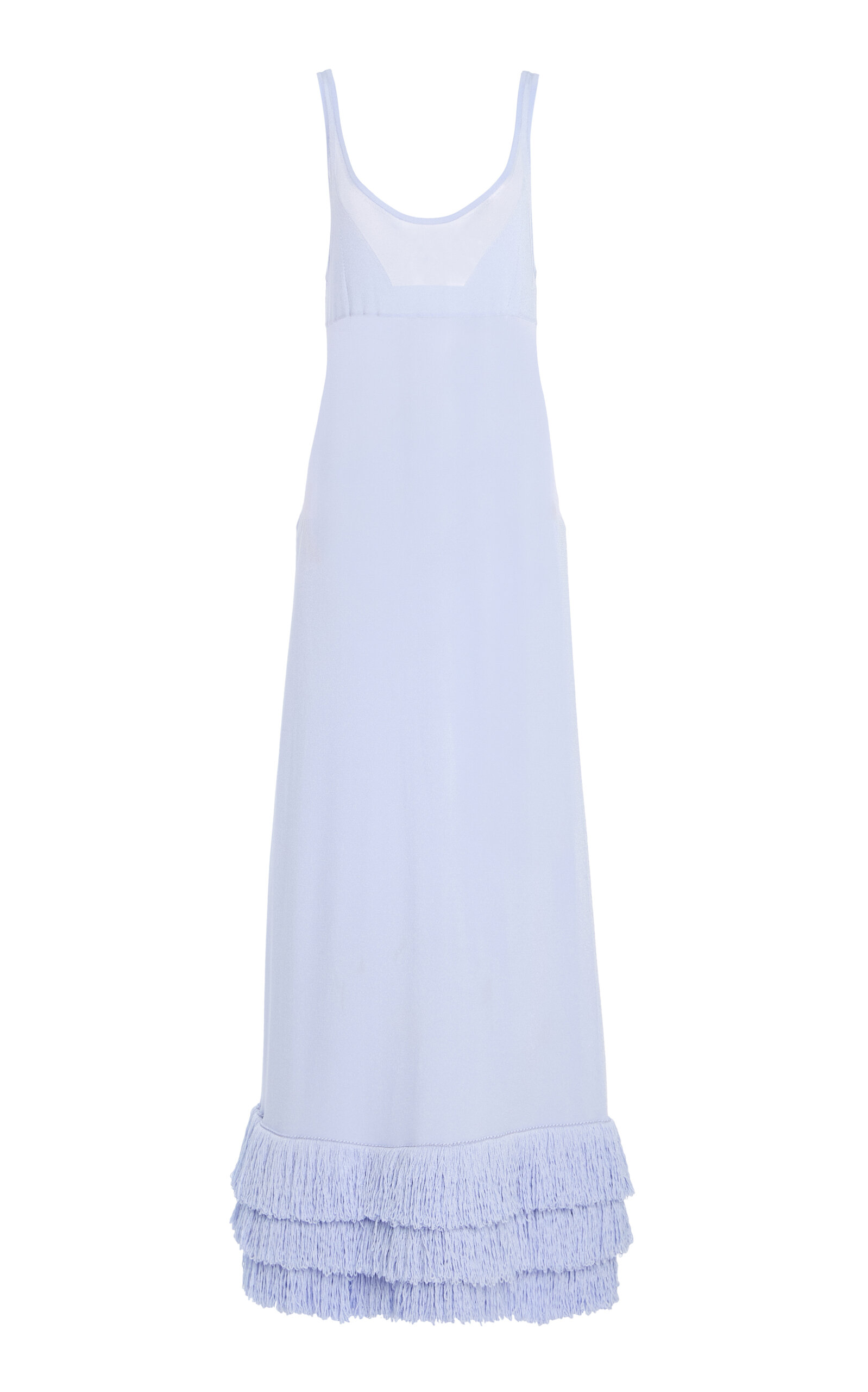 Brandon Maxwell The Alea Fringed Knit Maxi Dress - Purple - XS