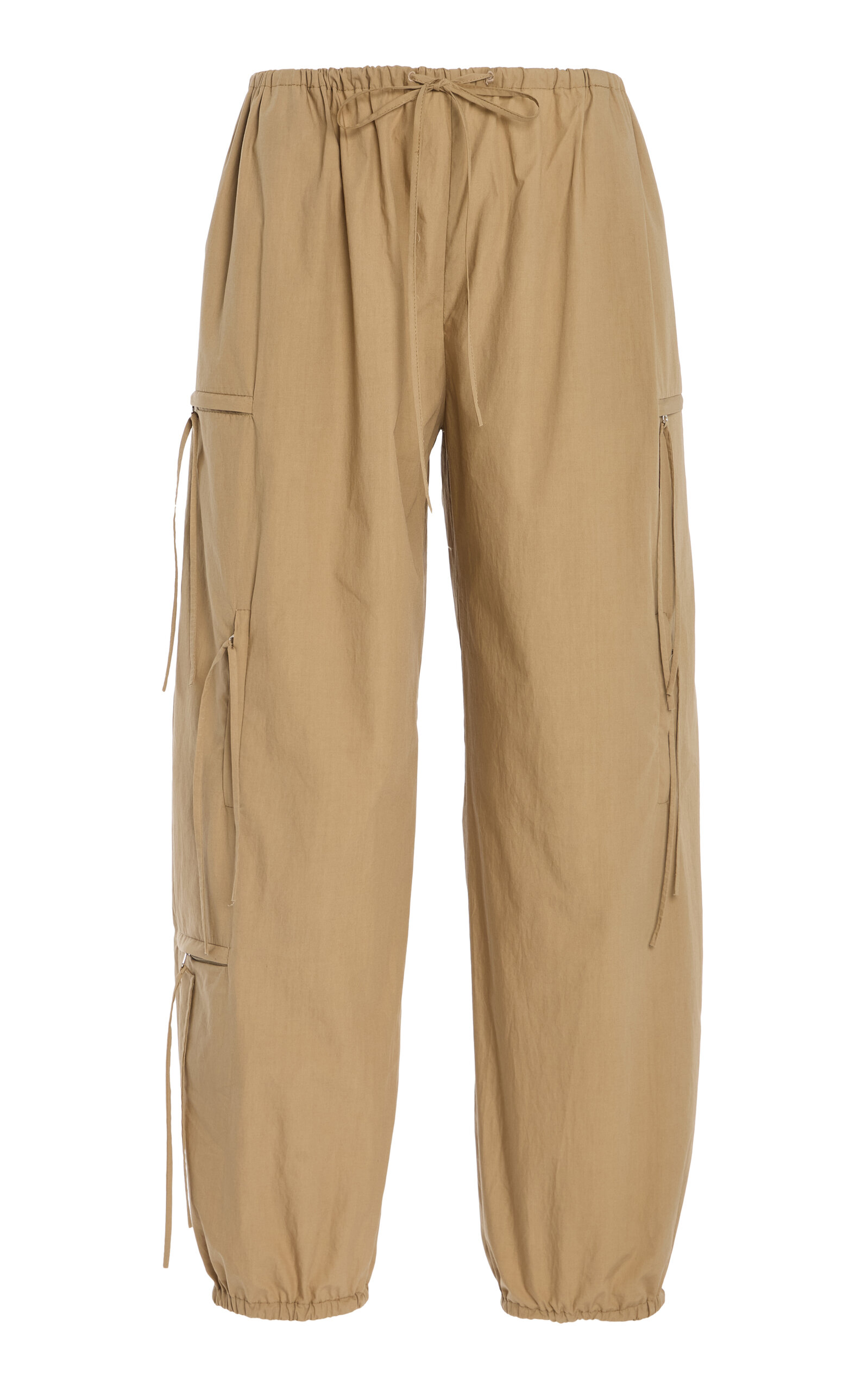 Brandon Maxwell The Scout  Relaxed Washed Poplin Straight-leg Cargo Pants In Brown