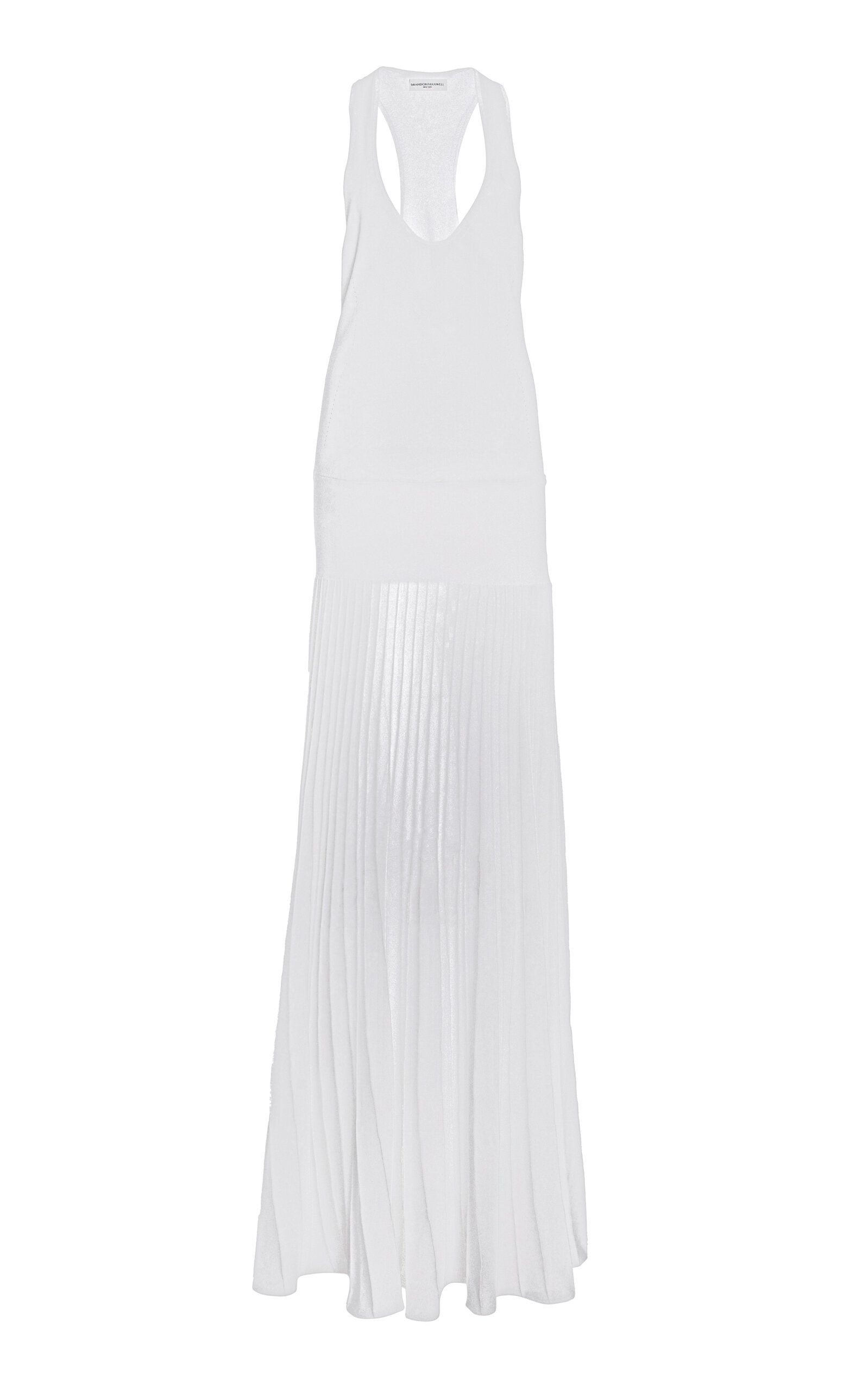 Brandon Maxwell The Delphine Scoop Neck Racer Back Gown In White