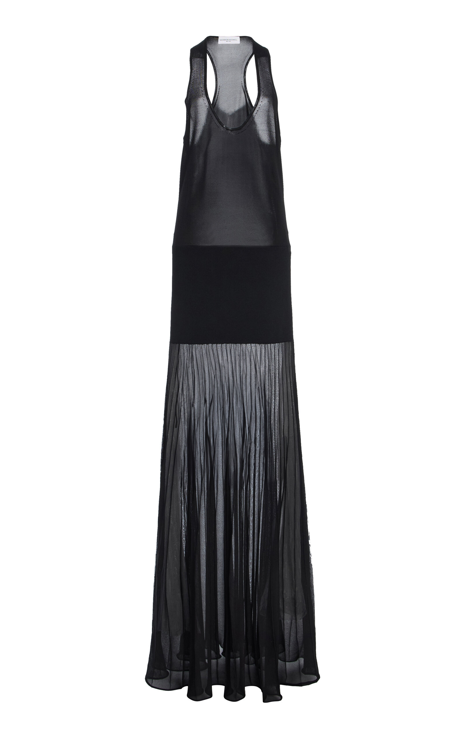 Brandon Maxwell The Delphine Scoop Neck Racer Back Gown In Black