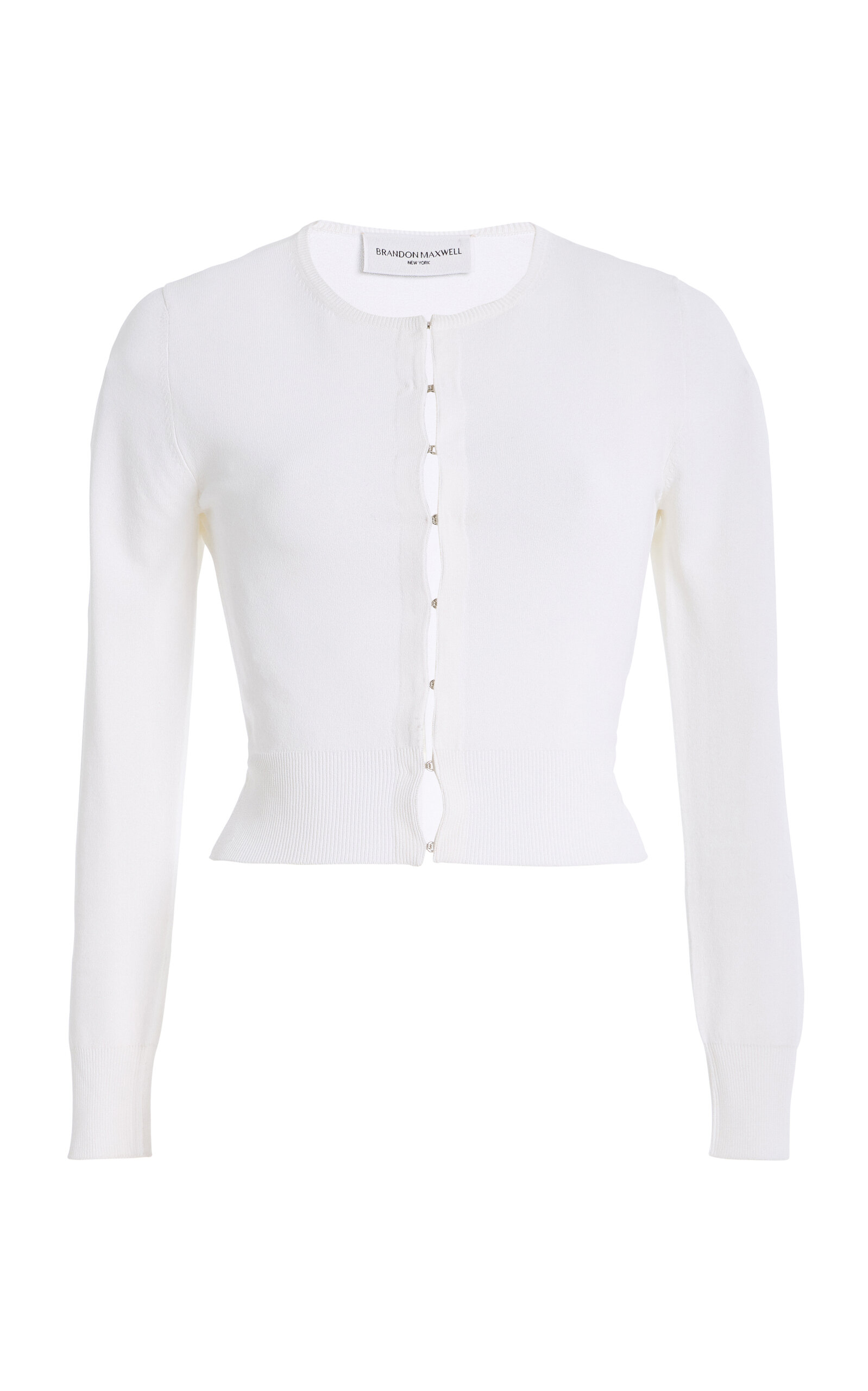 Brandon Maxwell The Ellery  Shrunken Cardigan In White