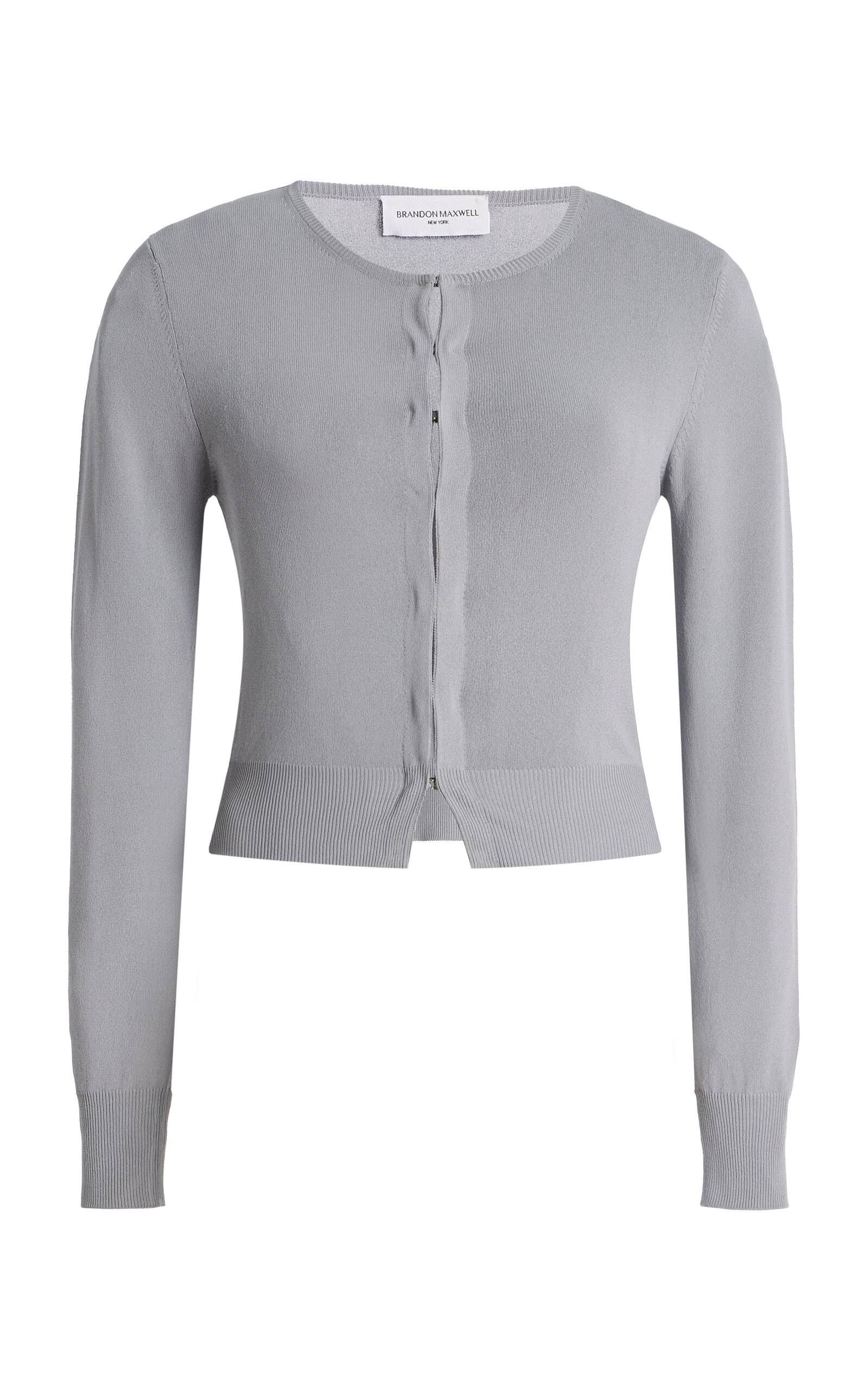Brandon Maxwell The Ellery Shrunken Cardigan In Gray
