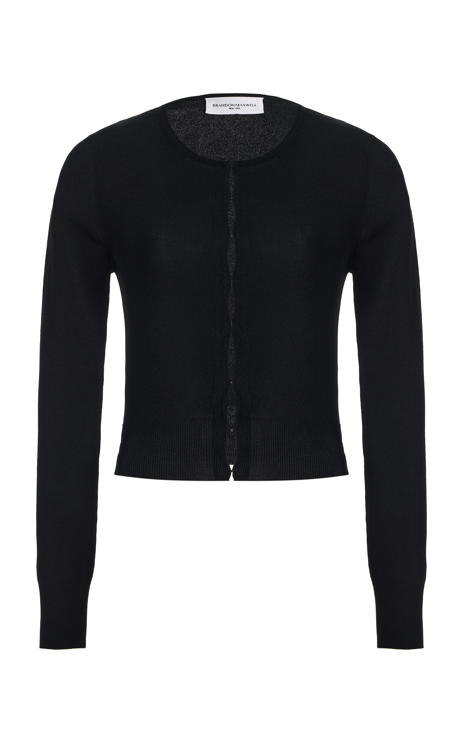 Brandon Maxwell The Ellery  Shrunken Cardigan In Black