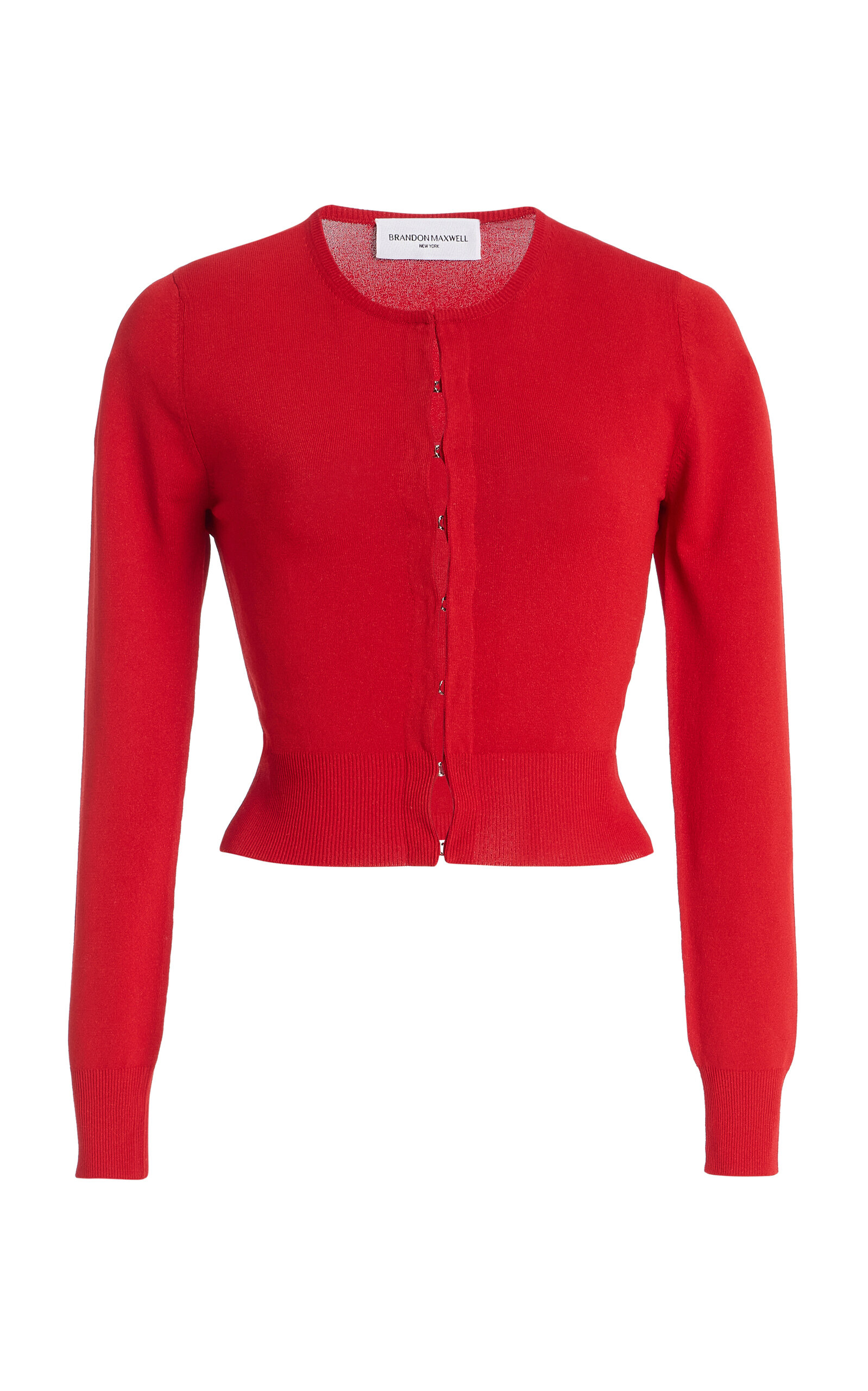 Brandon Maxwell The Ellery  Shrunken Cardigan In Red