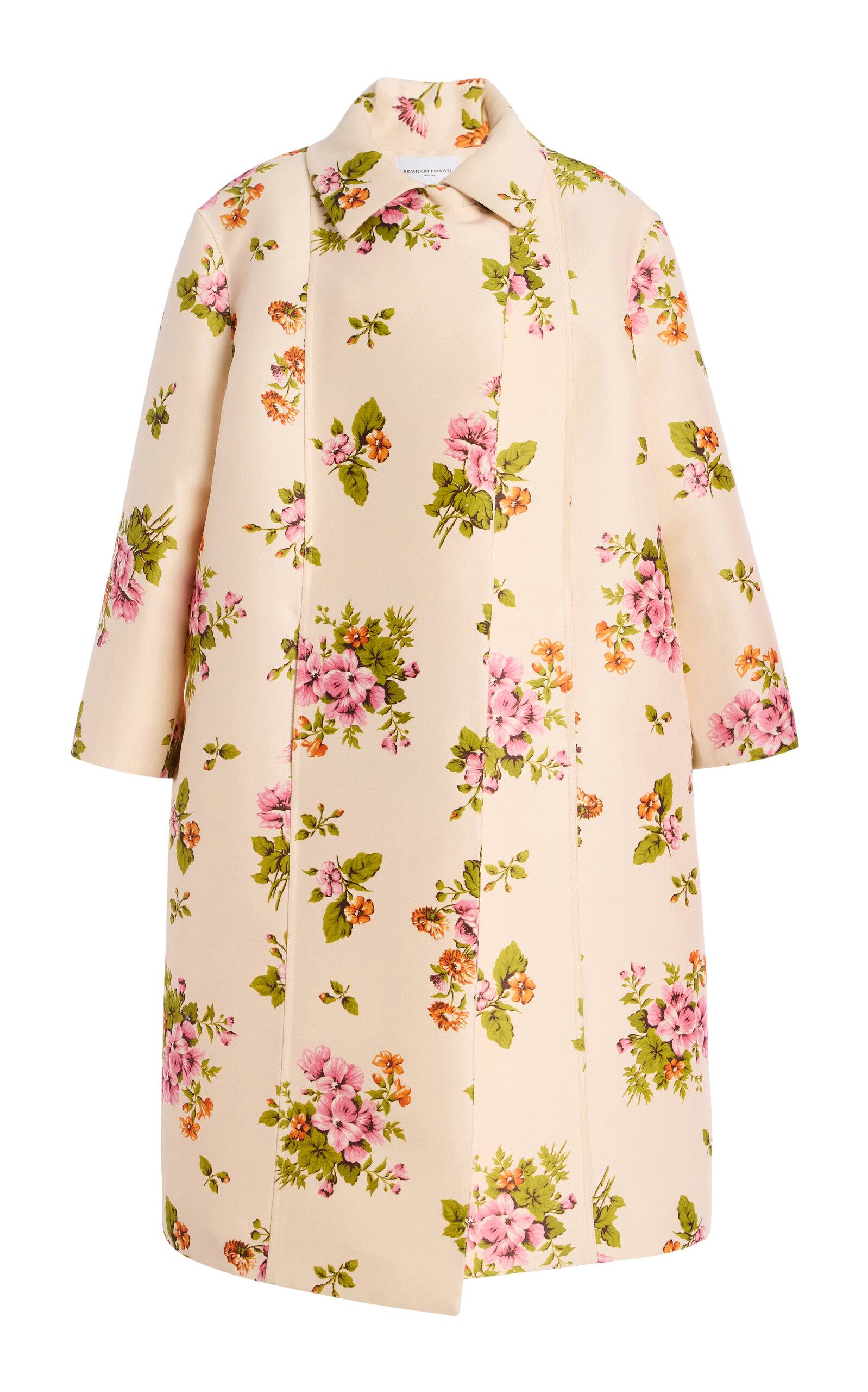 Brandon Maxwell The Romy Floral Wool-Silk Car Coat - Floral