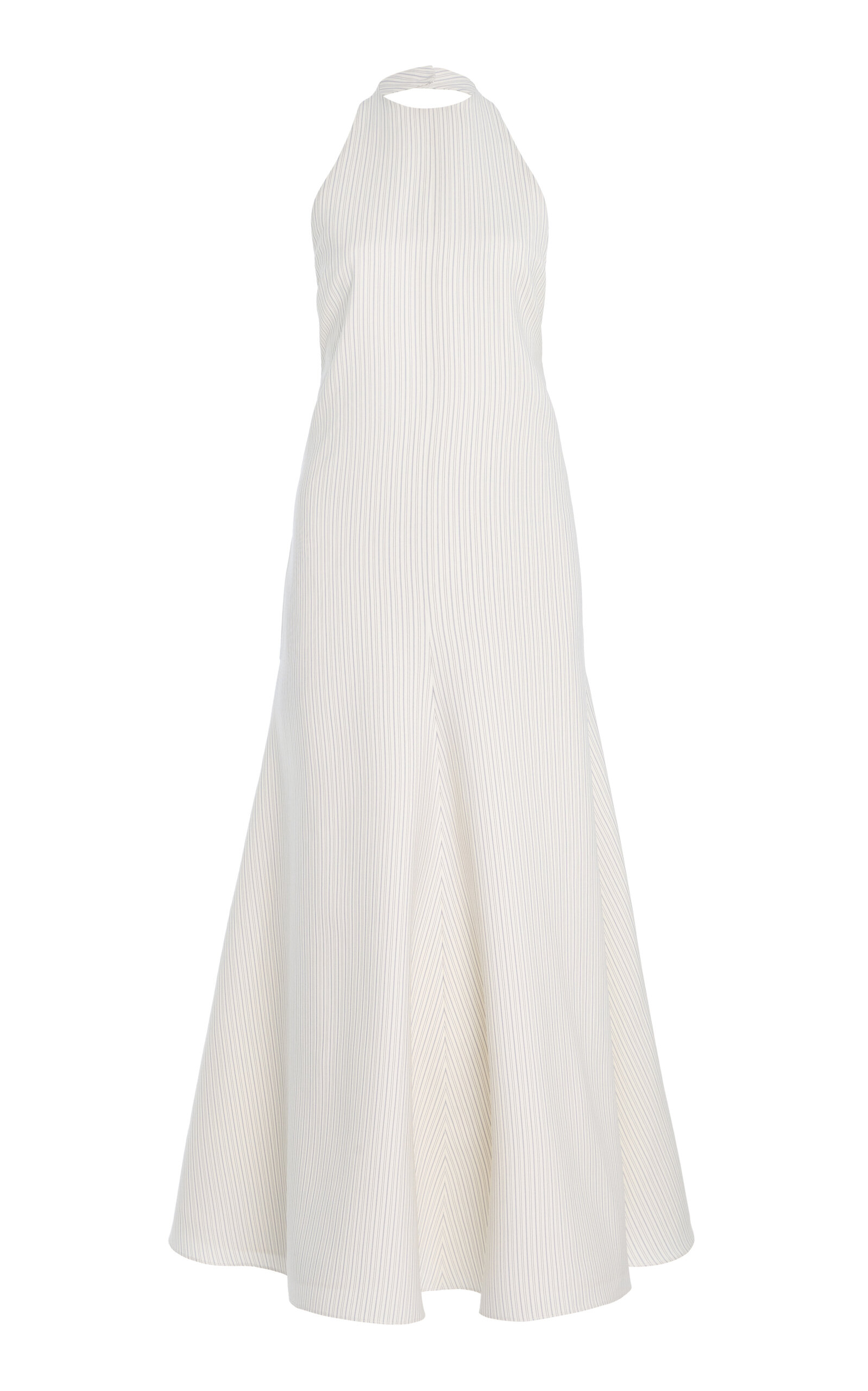 Brandon Maxwell The Calla  Halter Neck Wool-blend Mini Dress In White