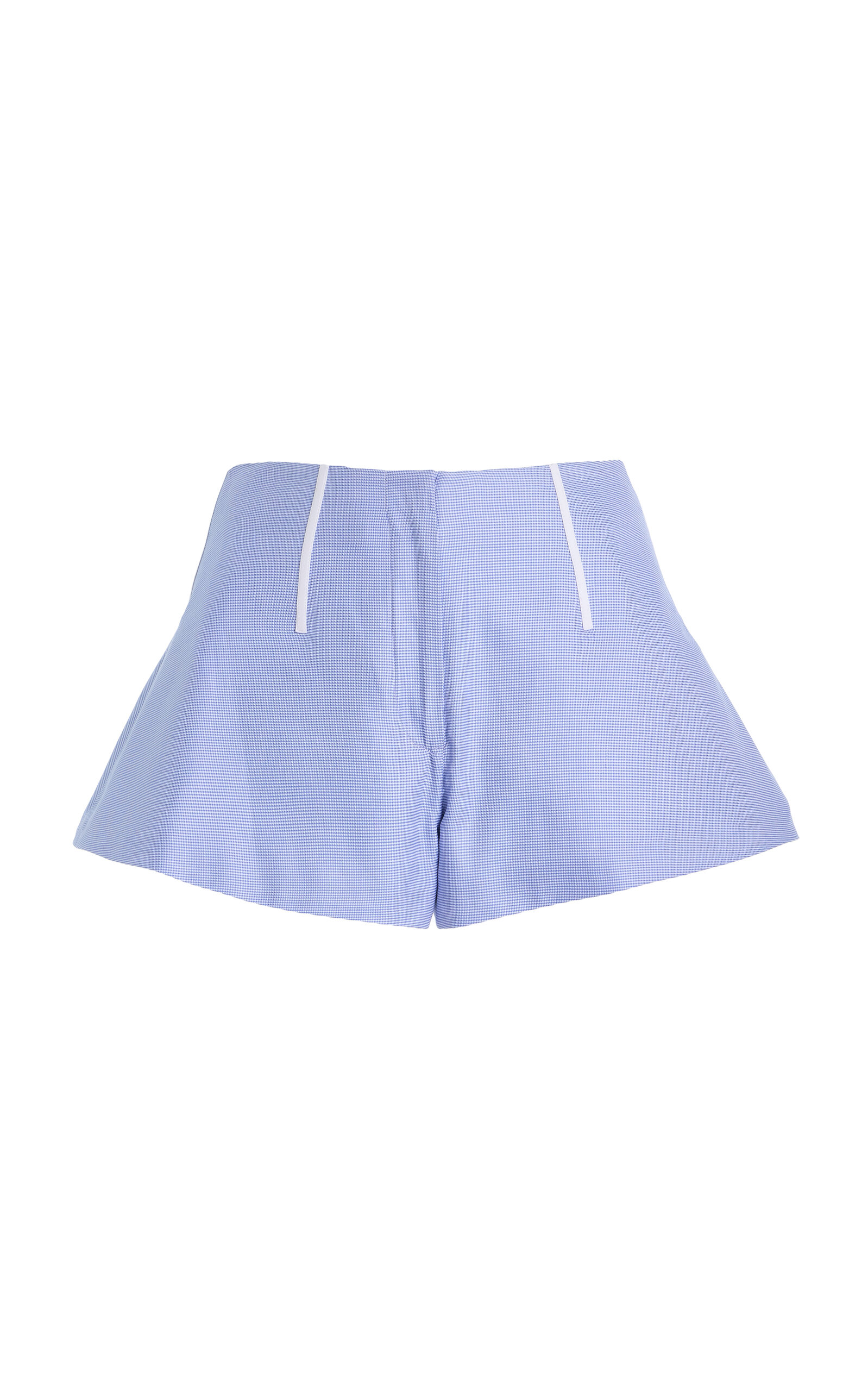 Brandon Maxwell The Cricket Boning-Detailed Cotton Mini Shorts - Light Blue