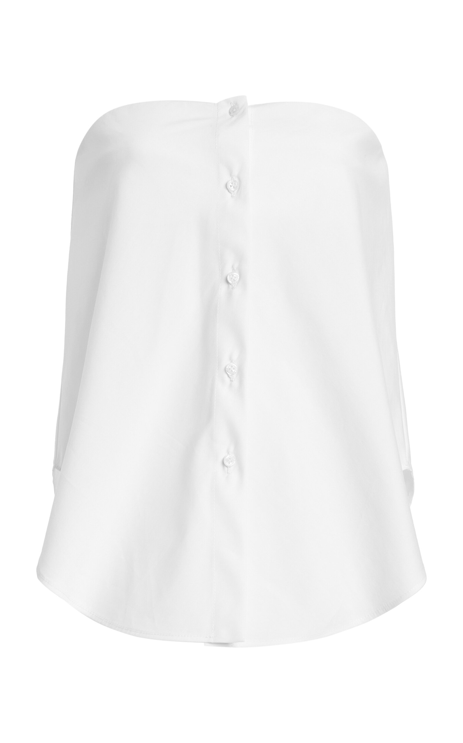 Brandon Maxwell The Shea Strapless Cotton-blend Top In White