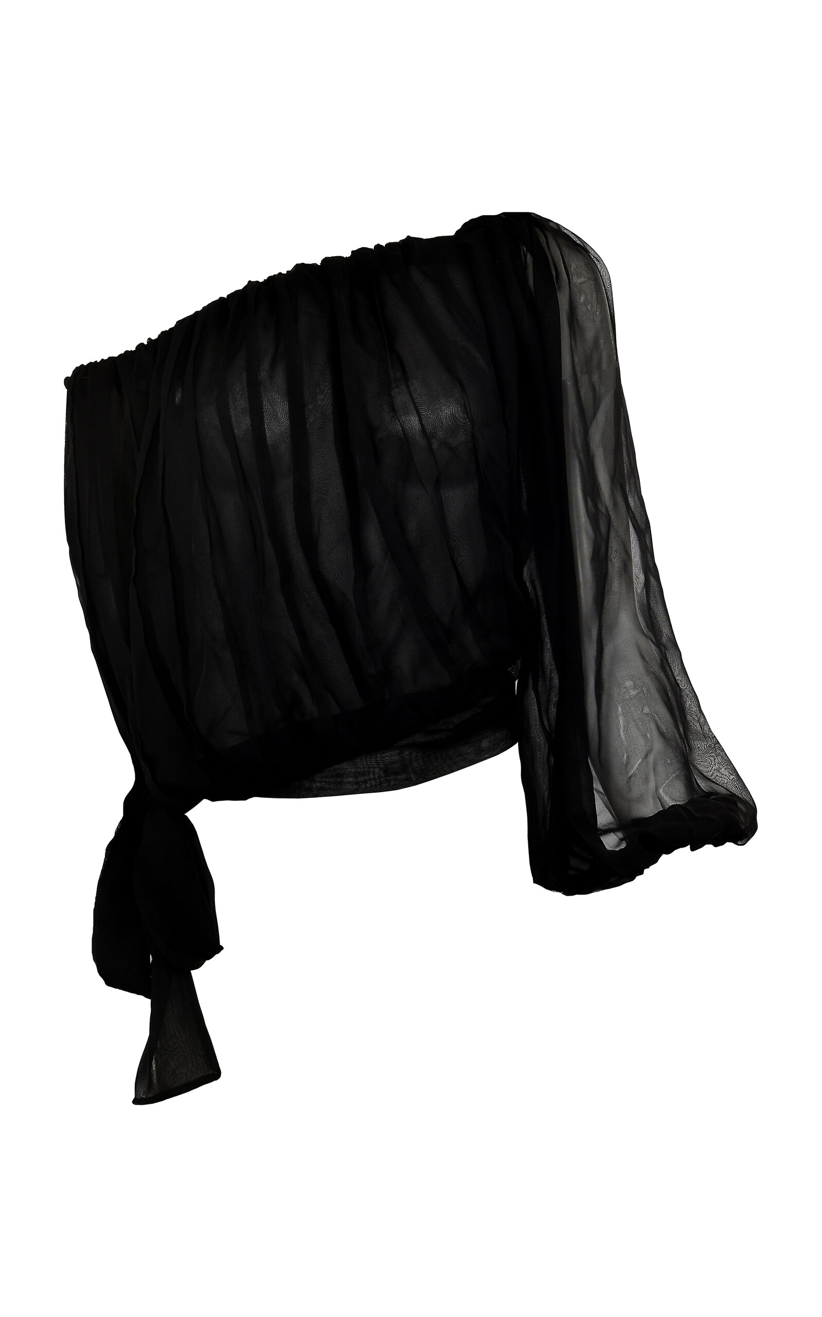 Francesca Miranda Aire Sheer Silk Top In Black