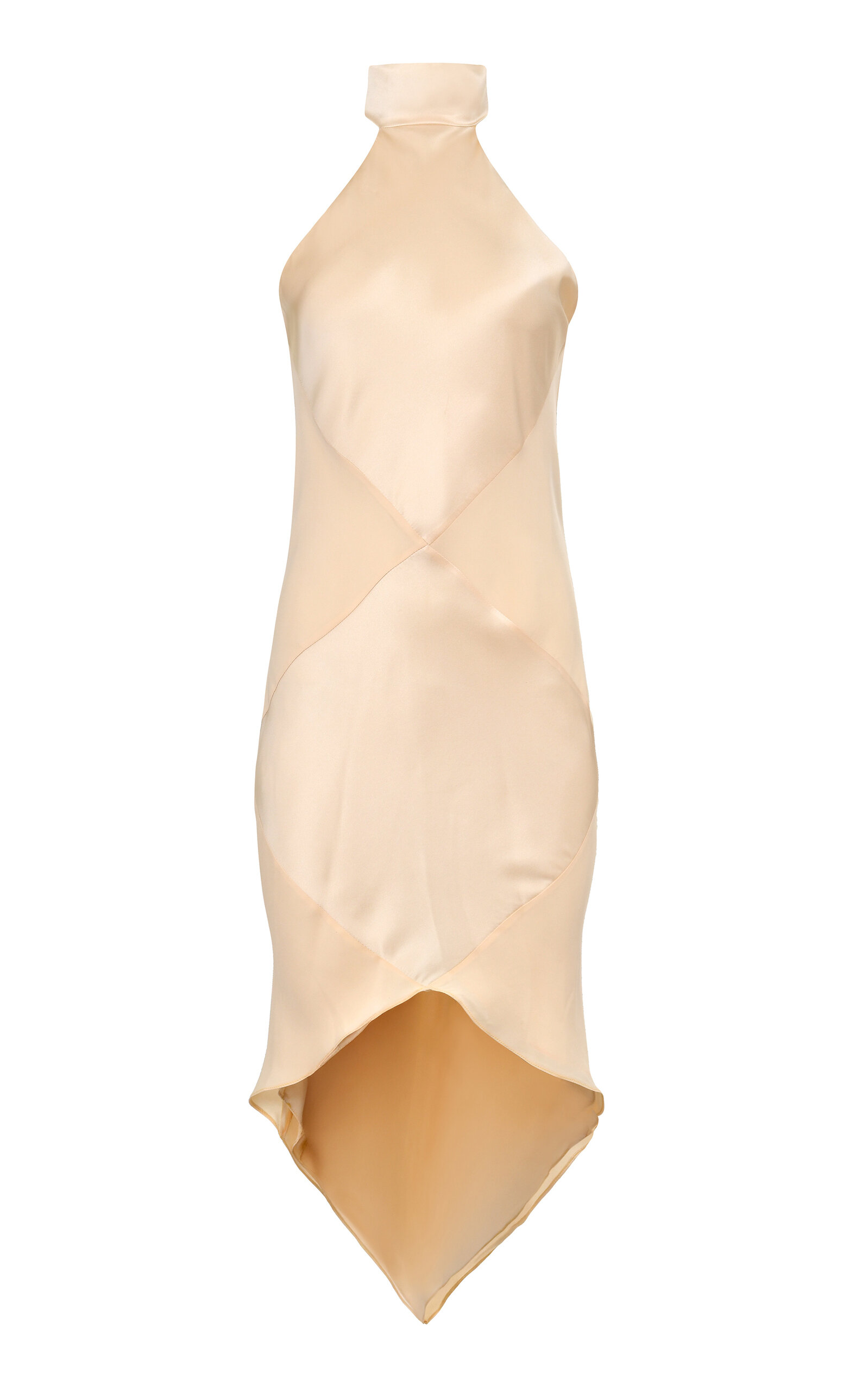 Francesca Miranda Alma Halter Silk Dress In Orange
