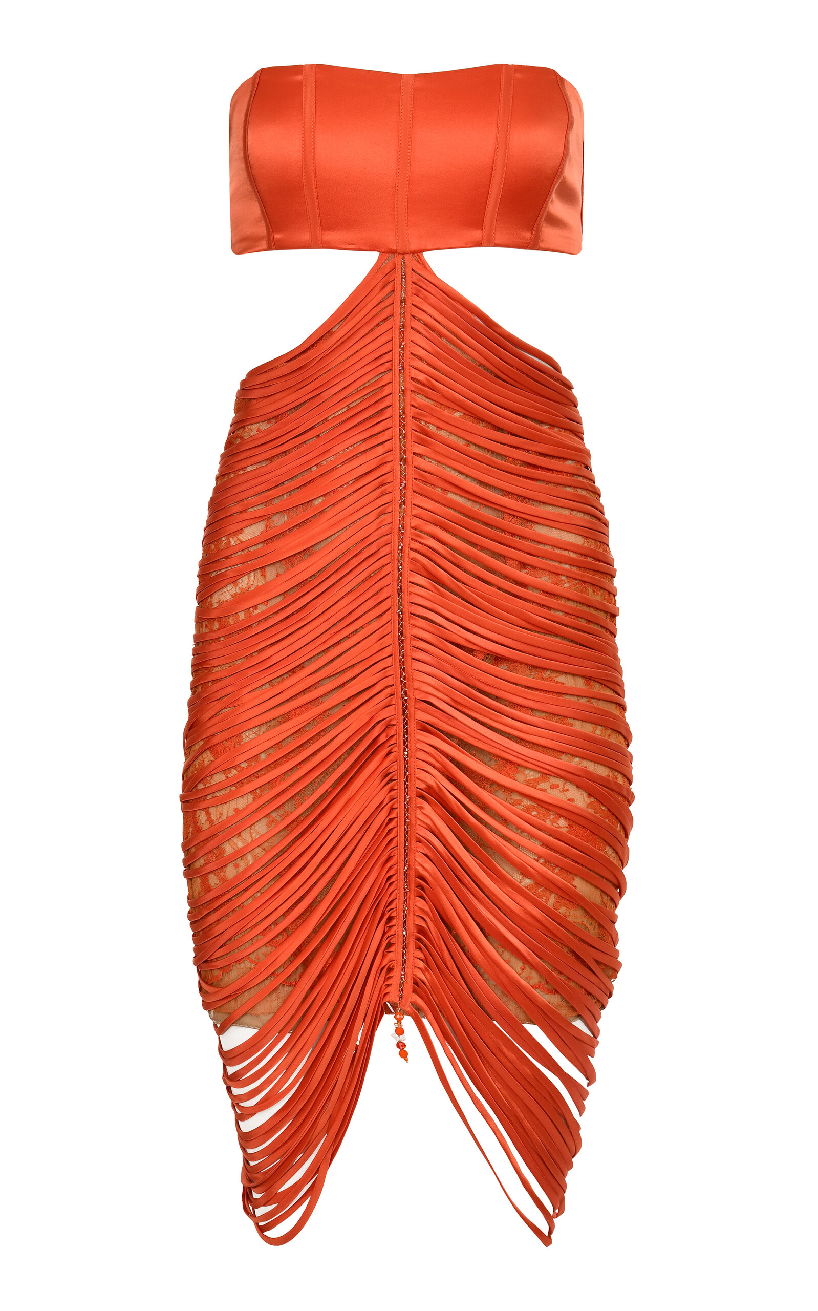 Francesca Miranda Azucena Cutout Silk Mini Dress In Orange