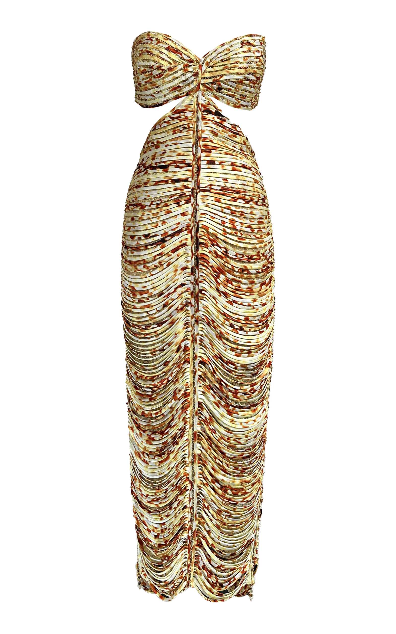Francesca Miranda Ola Solar Cutout Silk Handmade Dress In Yellow