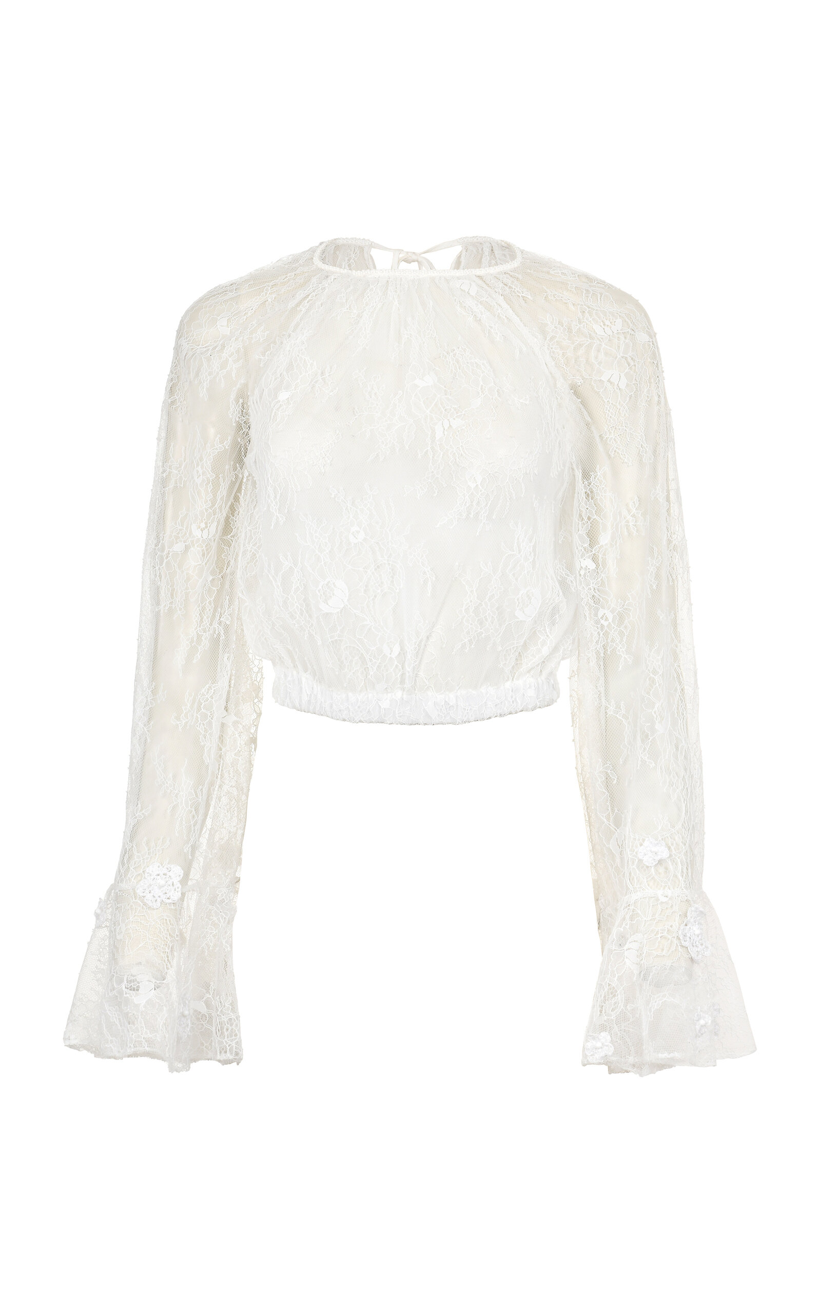 Francesca Miranda Alba Sheer Lace Top In White