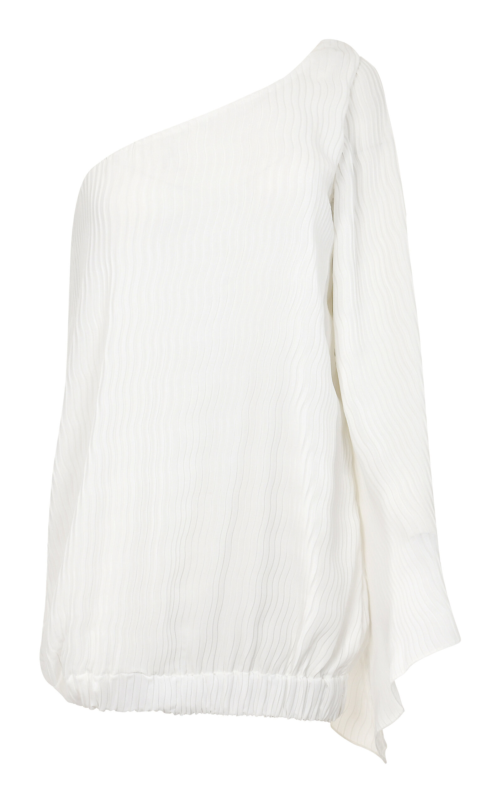 Francesca Miranda Vera One Shoulder Mini Pleated Dress - White