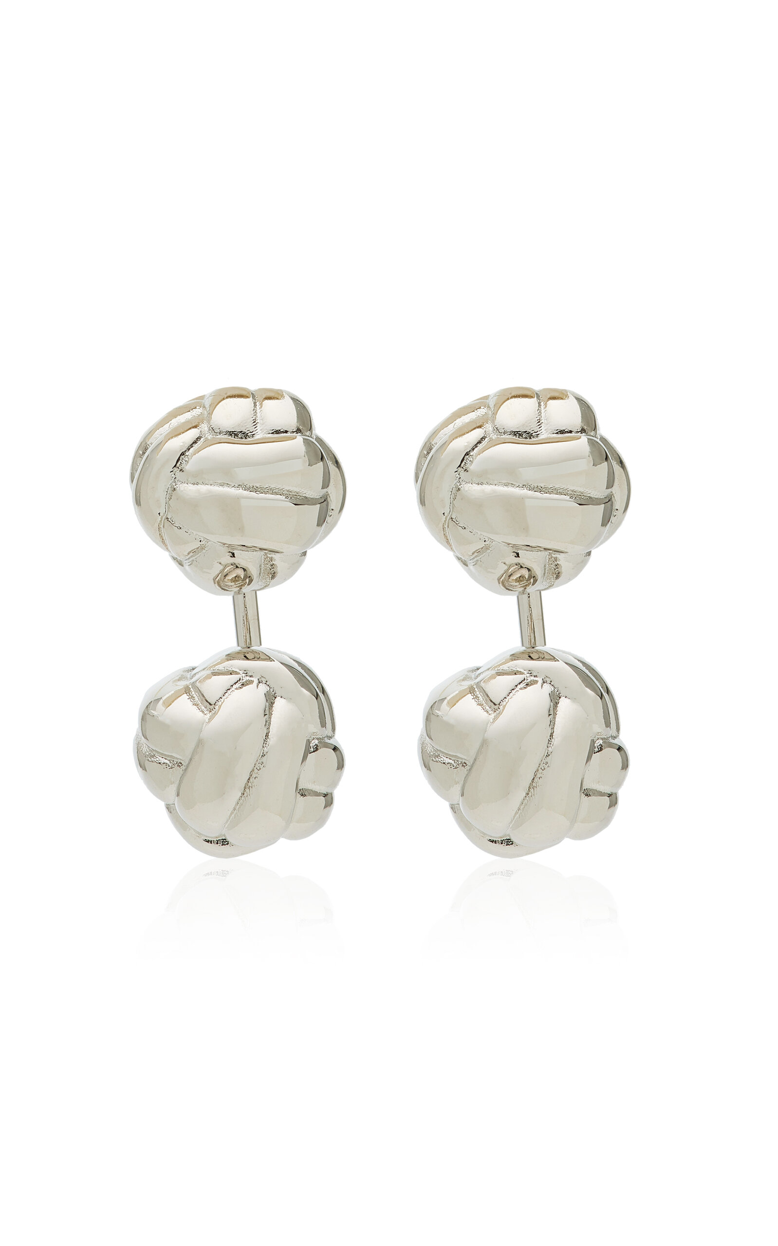 Brandon Maxwell The Spira Two-piece Cufflink Earrings In Silver