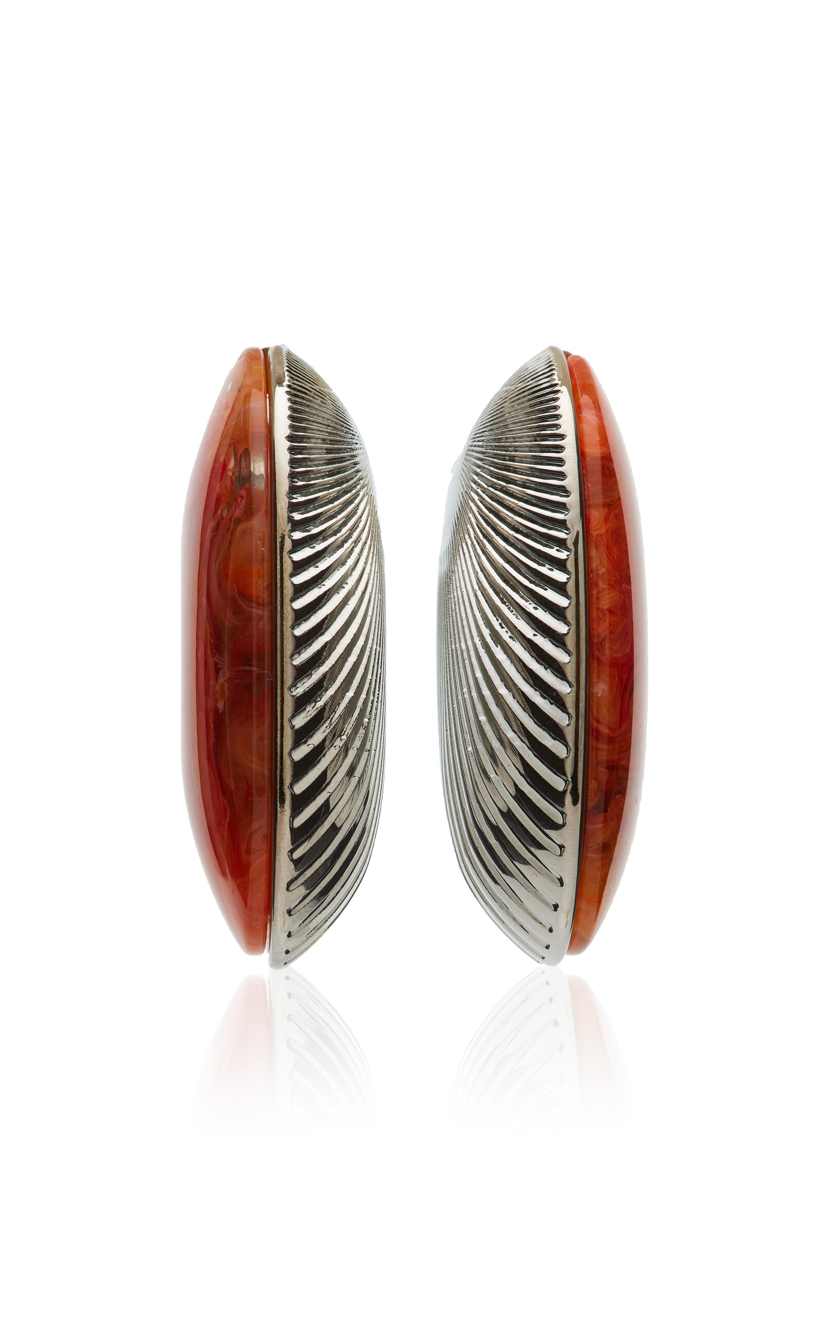 Brandon Maxwell The Petra Fluted Large Earrings In Orange