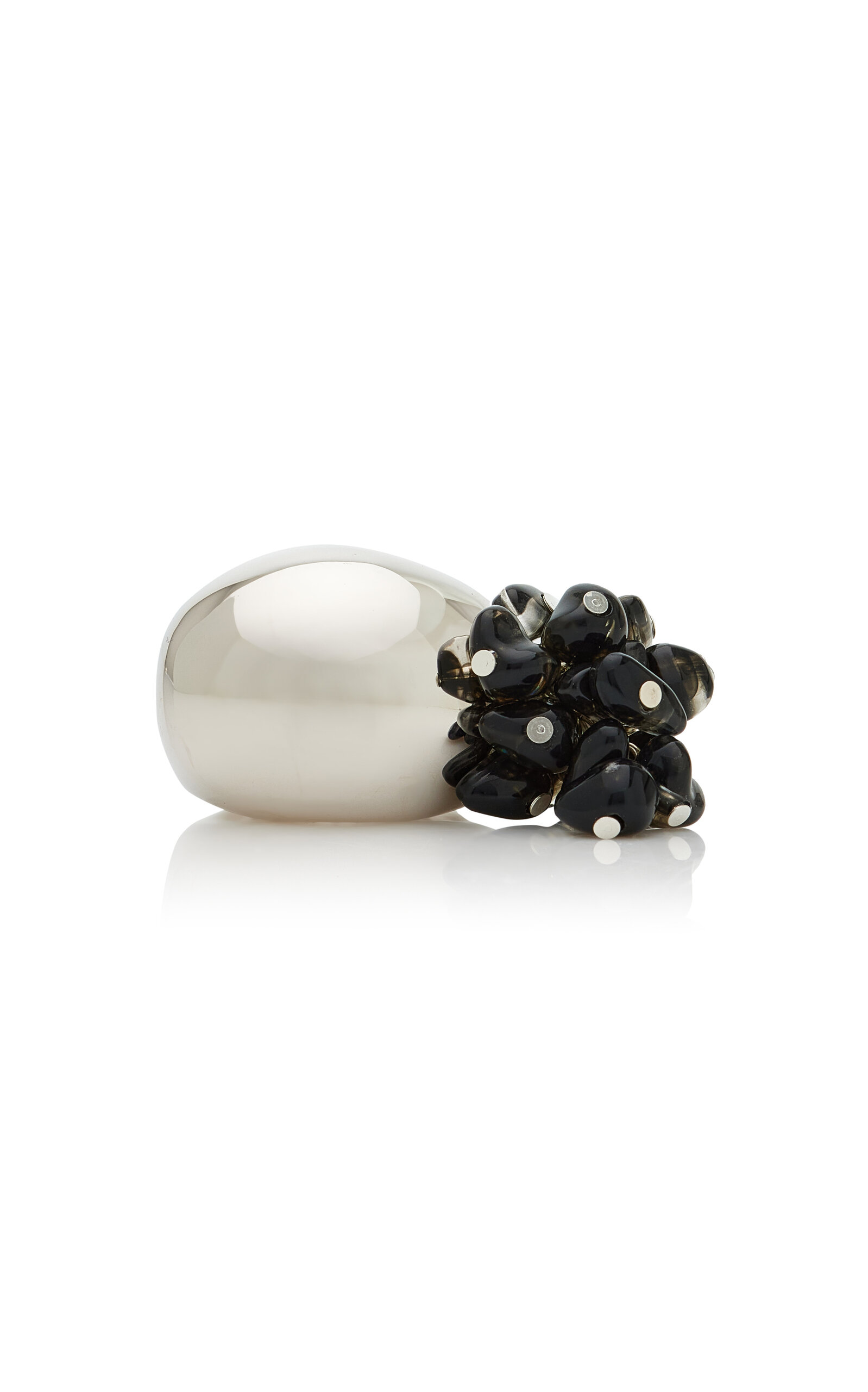Brandon Maxwell The Goji Ring With Dangling Stones In Black