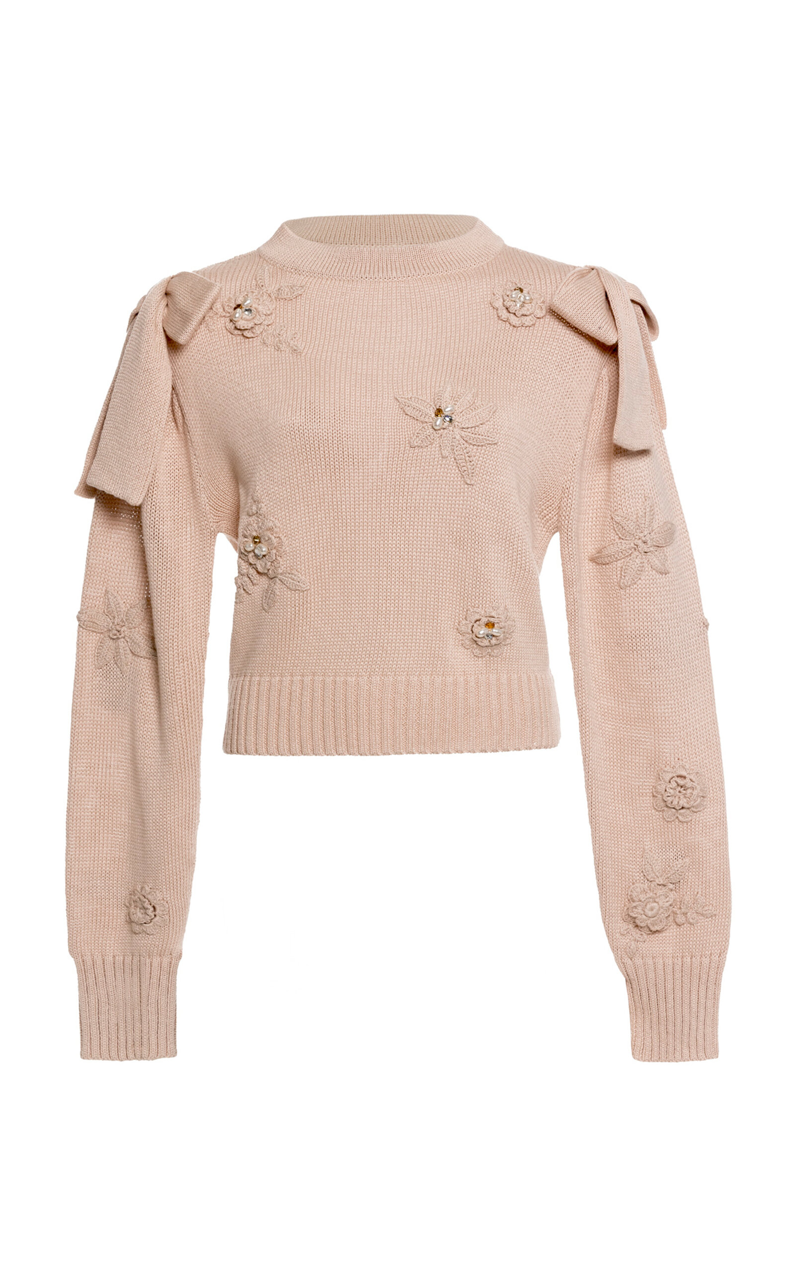 Agua by Agua Bendita Colina Paraiso Cotton-Blend Sweater - Nude - XS