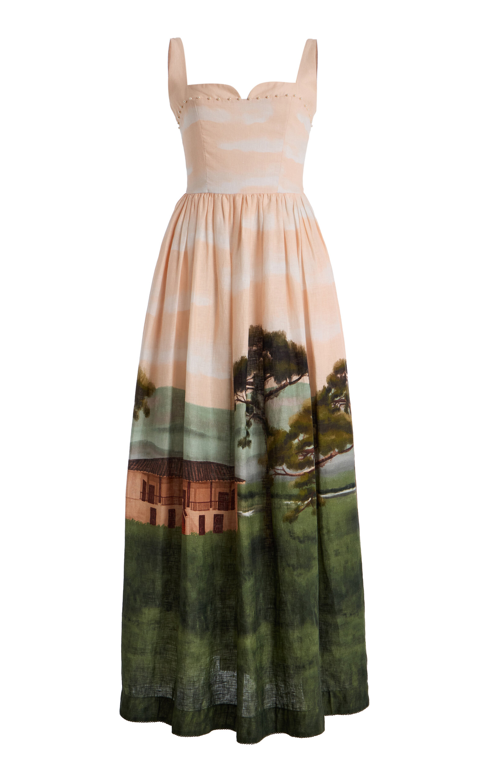 Agua by Agua Bendita Jaspe Paraiso Linen Maxi Dress - Moda Operandi