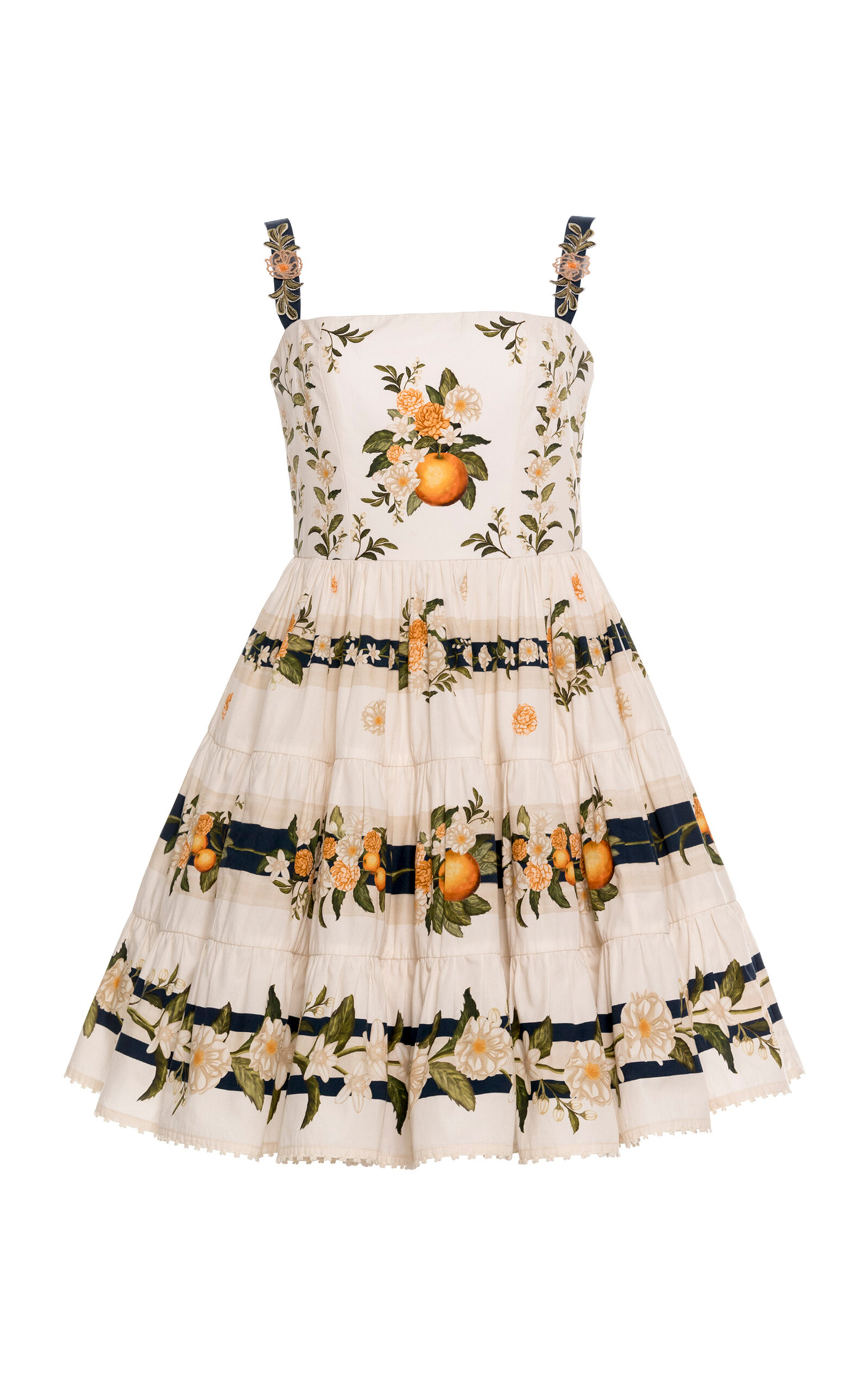 Agua By Agua Bendita Lima Valle Floral-print Tiered Mini Dress In Multi