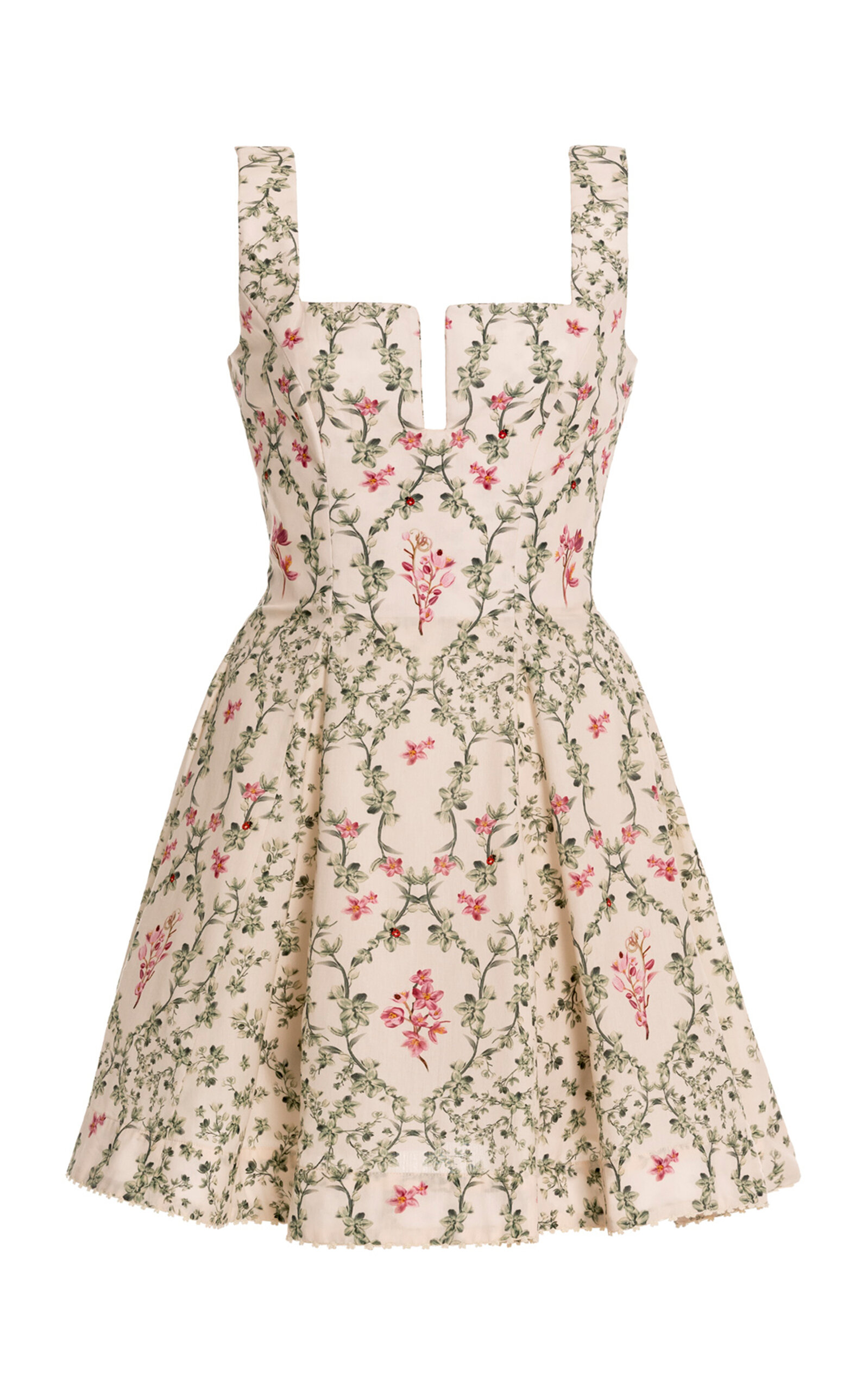 Agua By Agua Bendita Agua Cauca Printed Cotton Mini Dress In Neutral