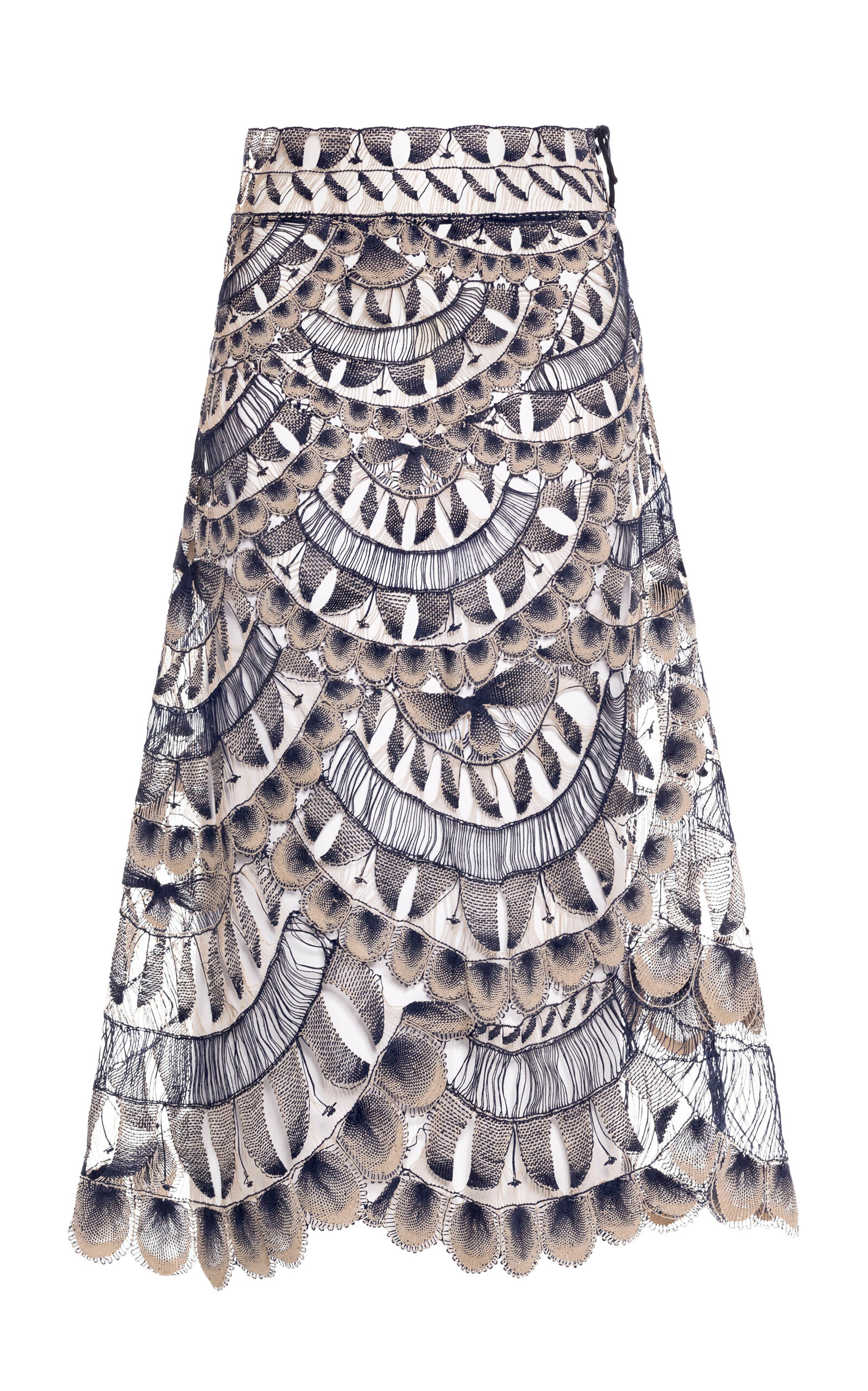 Agua by Agua Bendita Tangelo Cauca Embroidered Tulle Maxi Skirt - Print