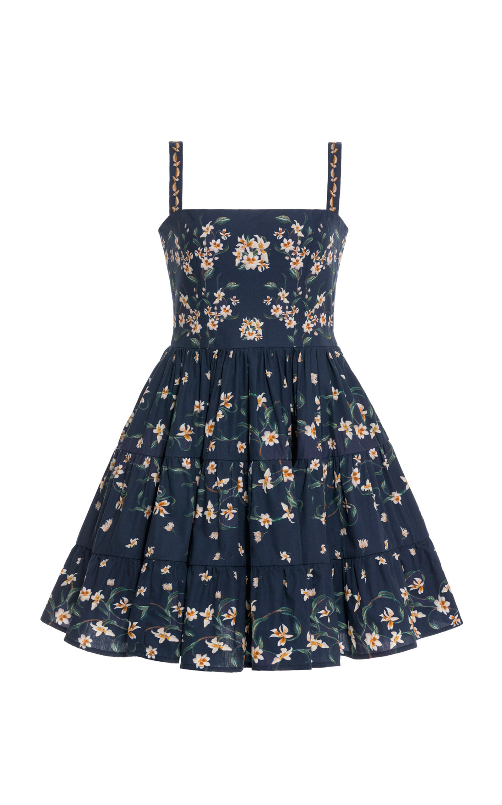 Agua By Agua Bendita Lima Mini Promesa Embroidered Cotton Mini Dress In Animal Print